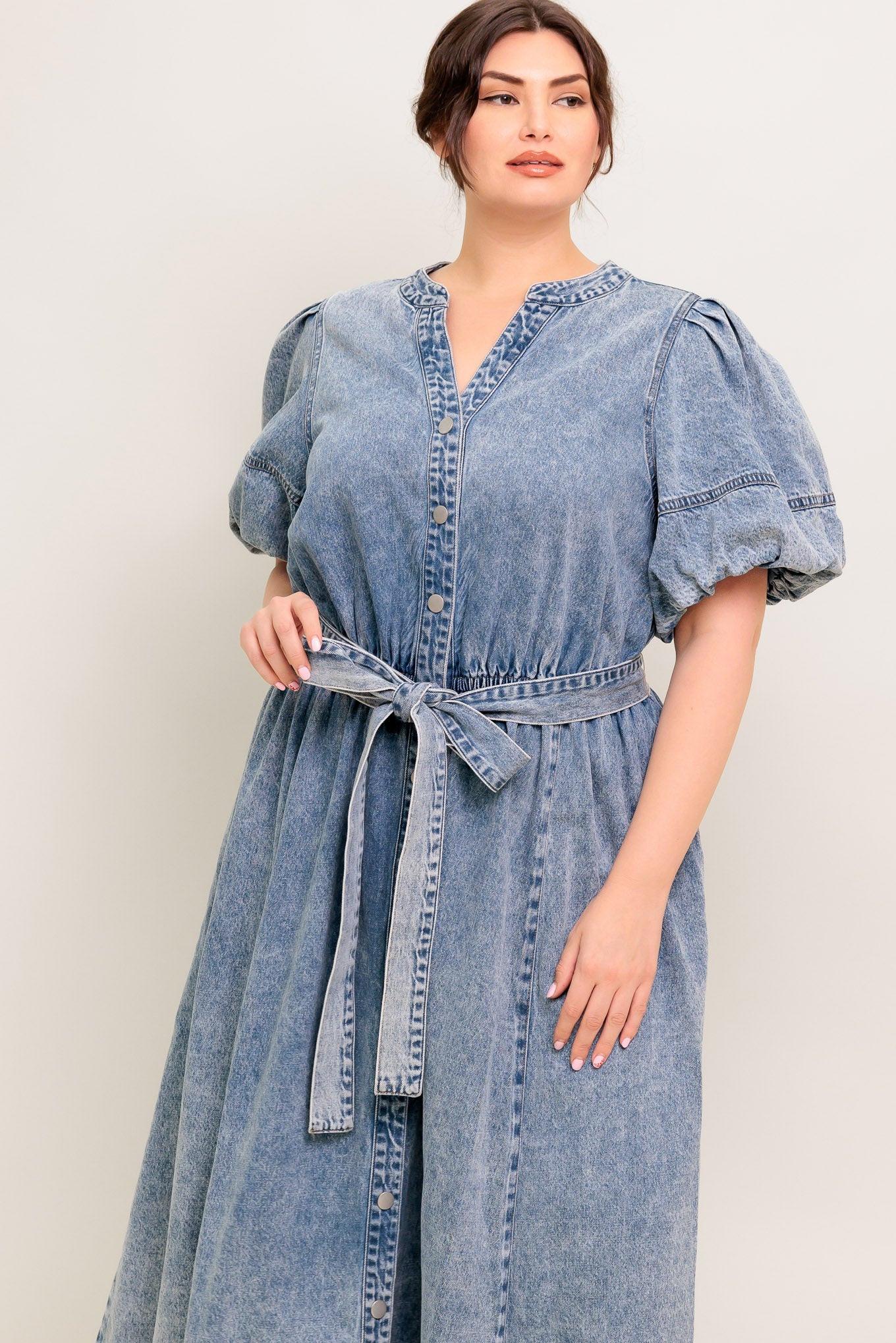 Bareform Light Denim Midi Dress - Image 14