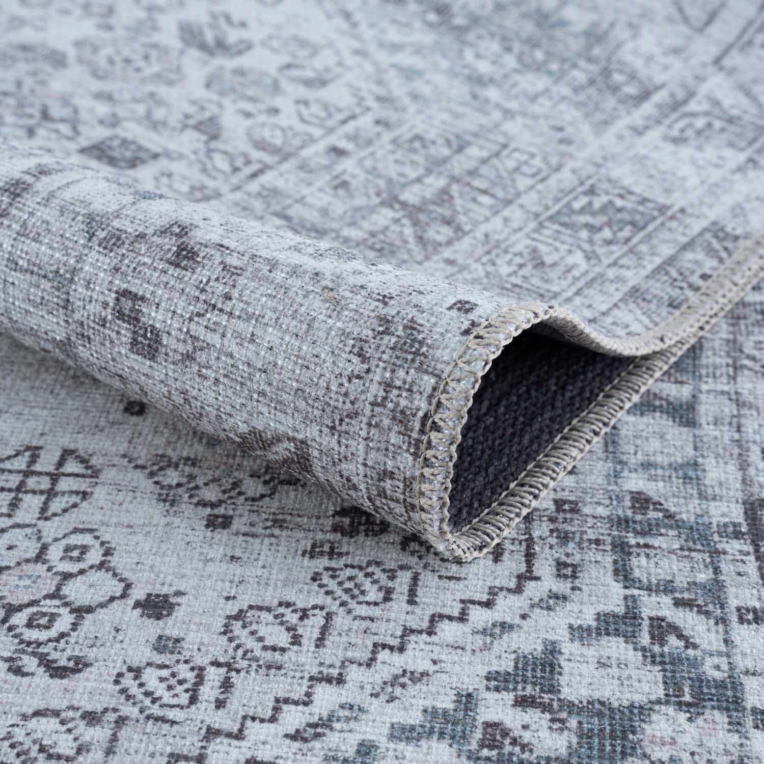 Barny Gray Denim Washable Rug - Clearance - Image 7
