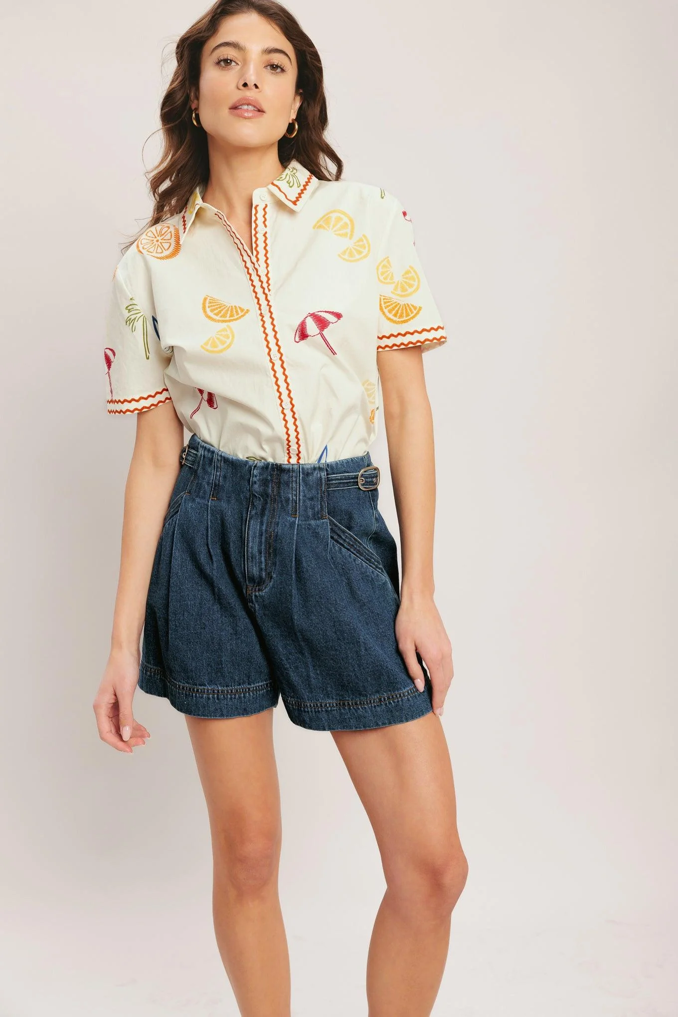 Beach Day Citrus Woven Top - Image 6