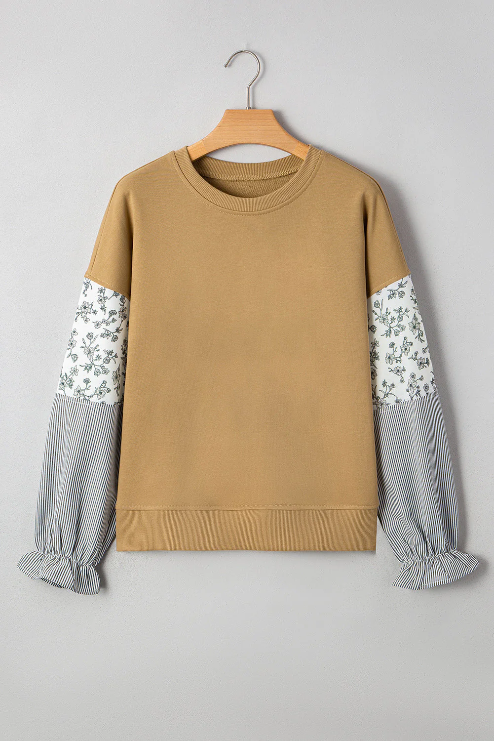 Threaded Pear Beazita Patchwork Ruffled Sleeve Sweatshirt - Image 6