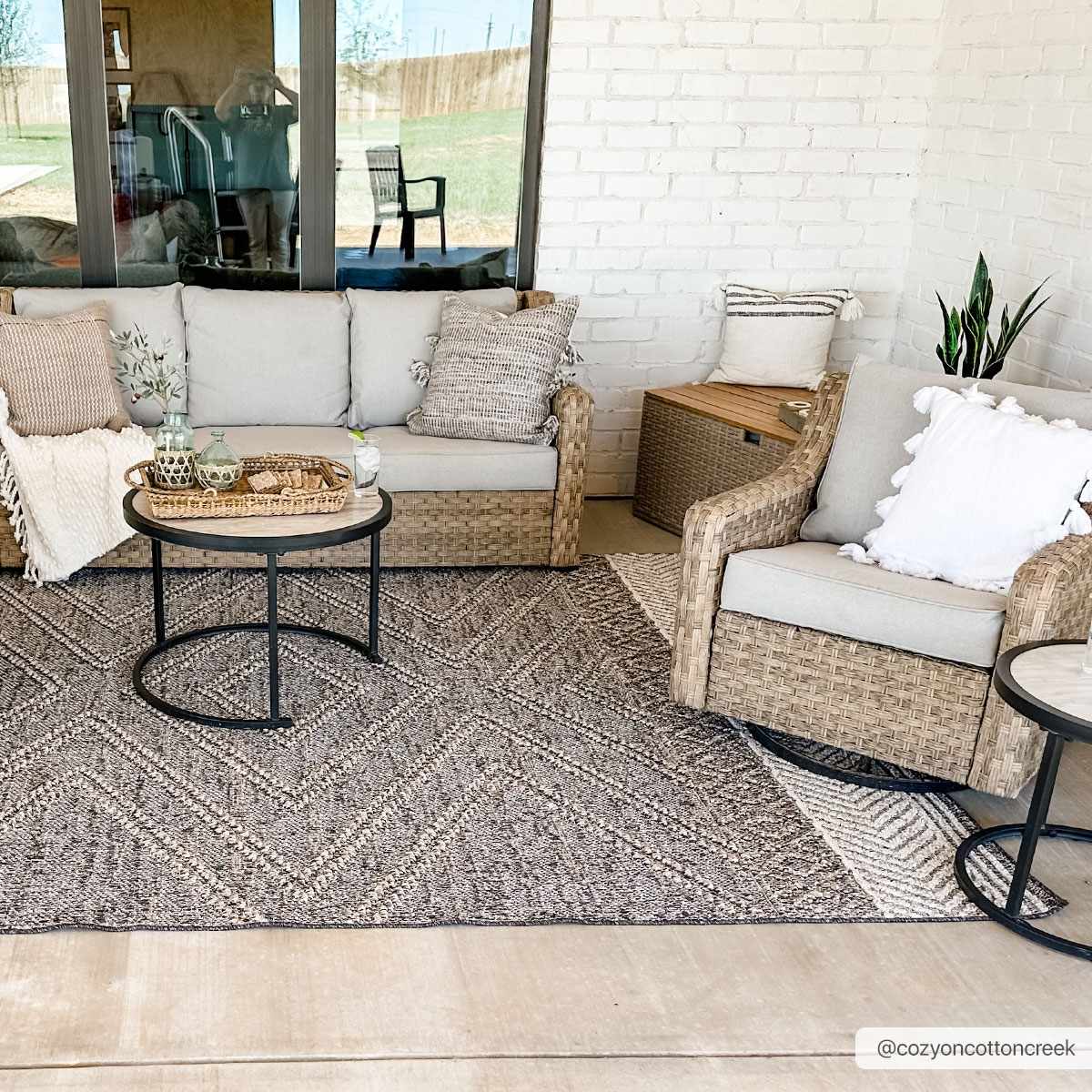 Beige Charcoal Areli Area Rug - Image 3