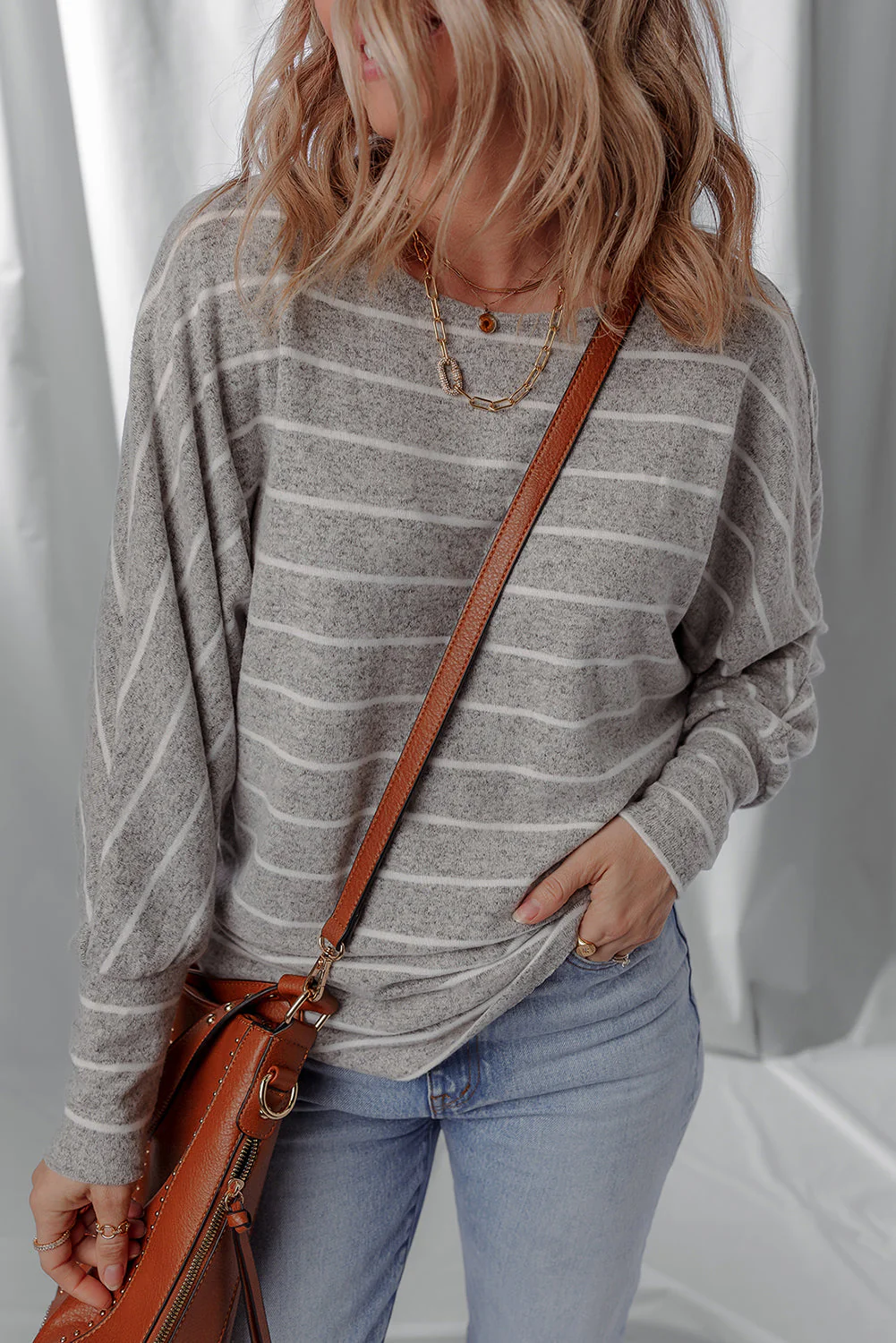 Threaded Pear Bella Stripe Dolman Sleeve Top - Image 4