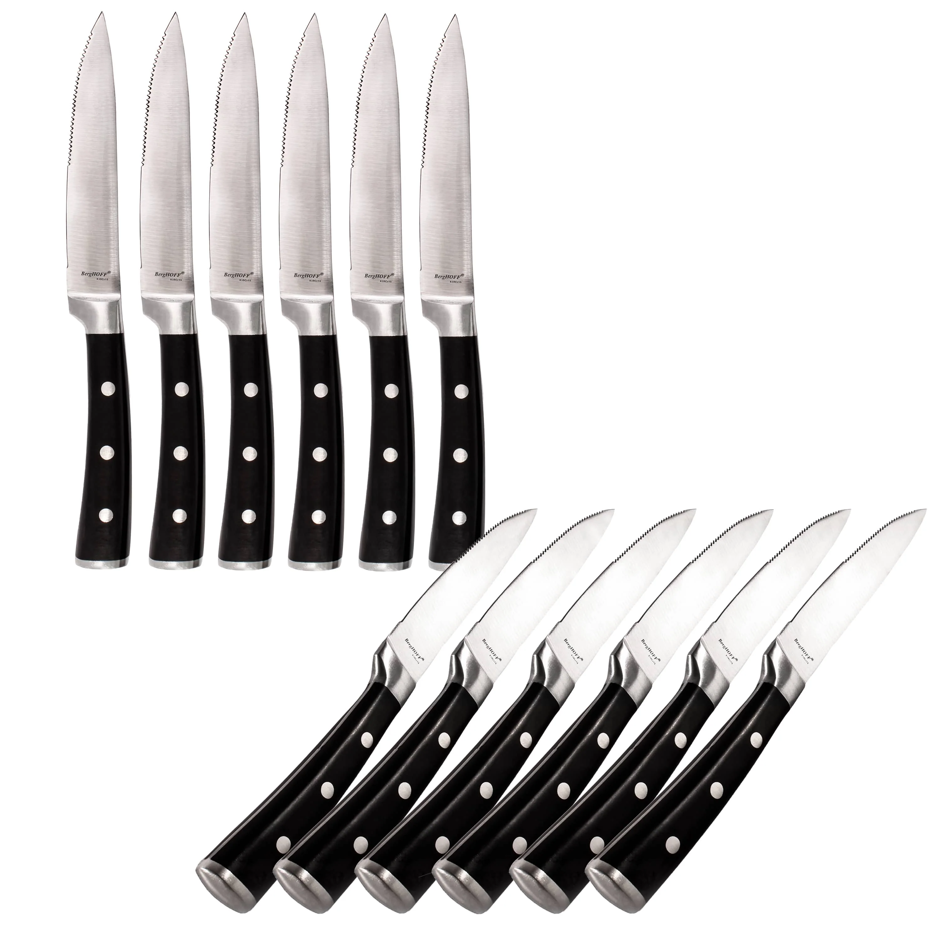 BergHOFF Essentials Classico 12Pc Stainless Steel Steak Knife Set, 5", Black - Image 8
