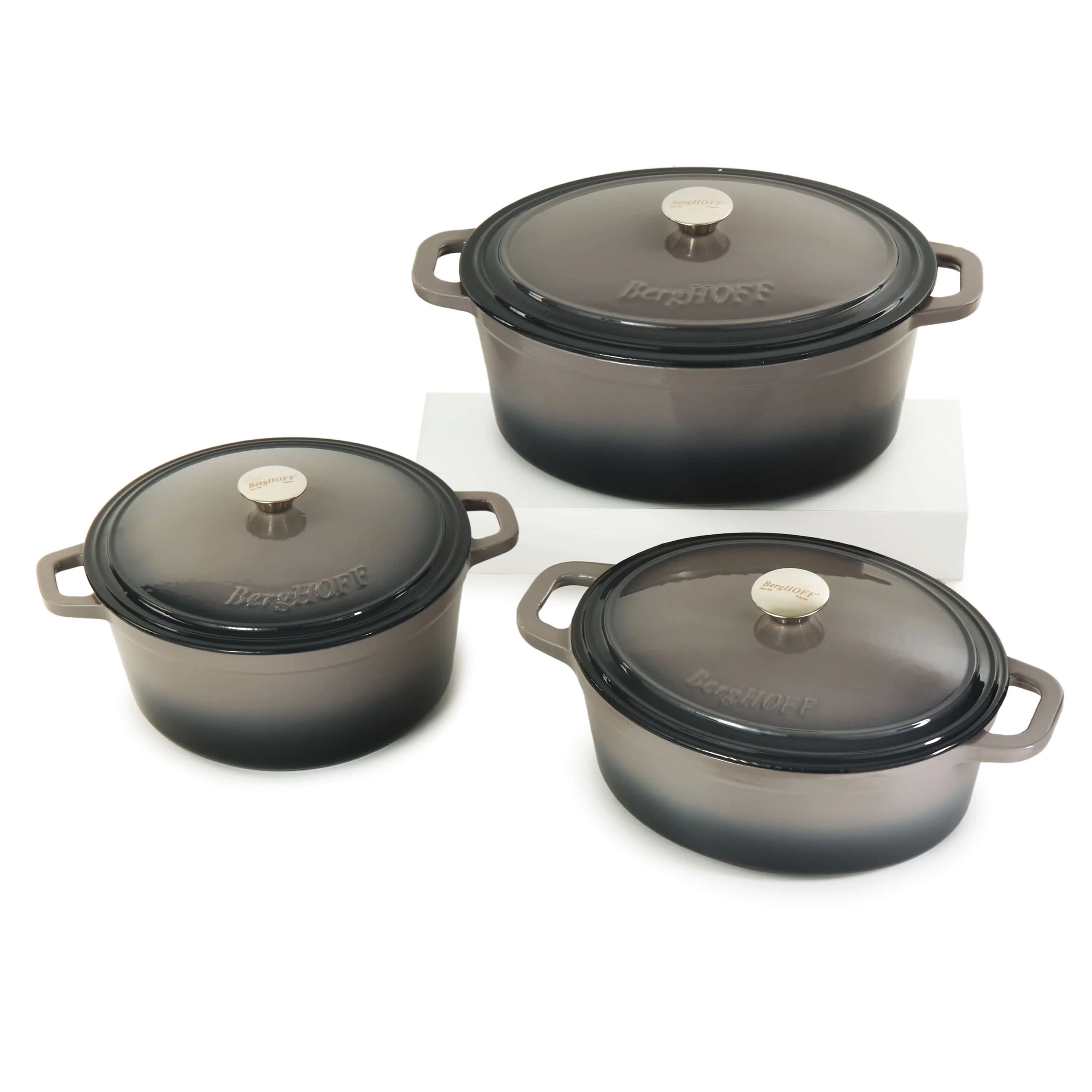 BergHOFF Neo 6pc Cast Iron Dutch Oven Cookware Set with Lids - Image 2