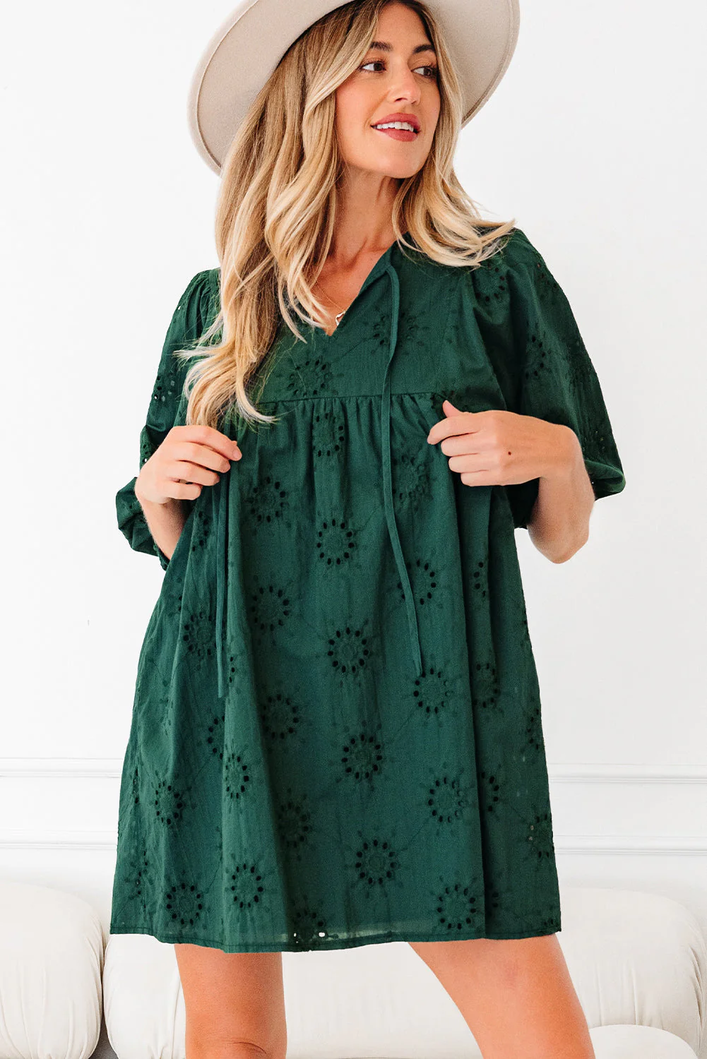 Threaded Pear Beth Sleeve Swing Mini Dress - Image 4