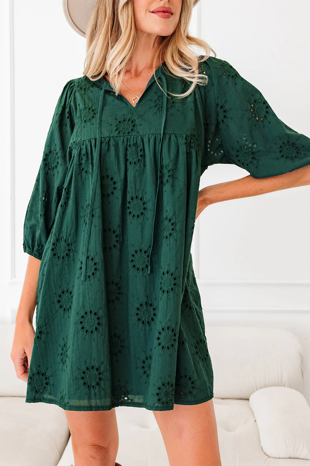 Threaded Pear Beth Sleeve Swing Mini Dress - Image 7