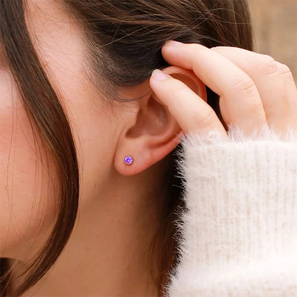 Mint & Lily Birthstone Bezel Studs - Image 16