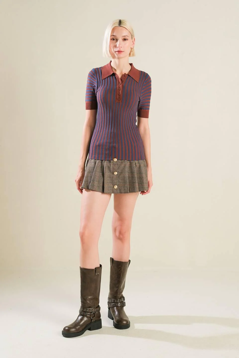 Blissful Strolls Sweater Polo Top - Image 7