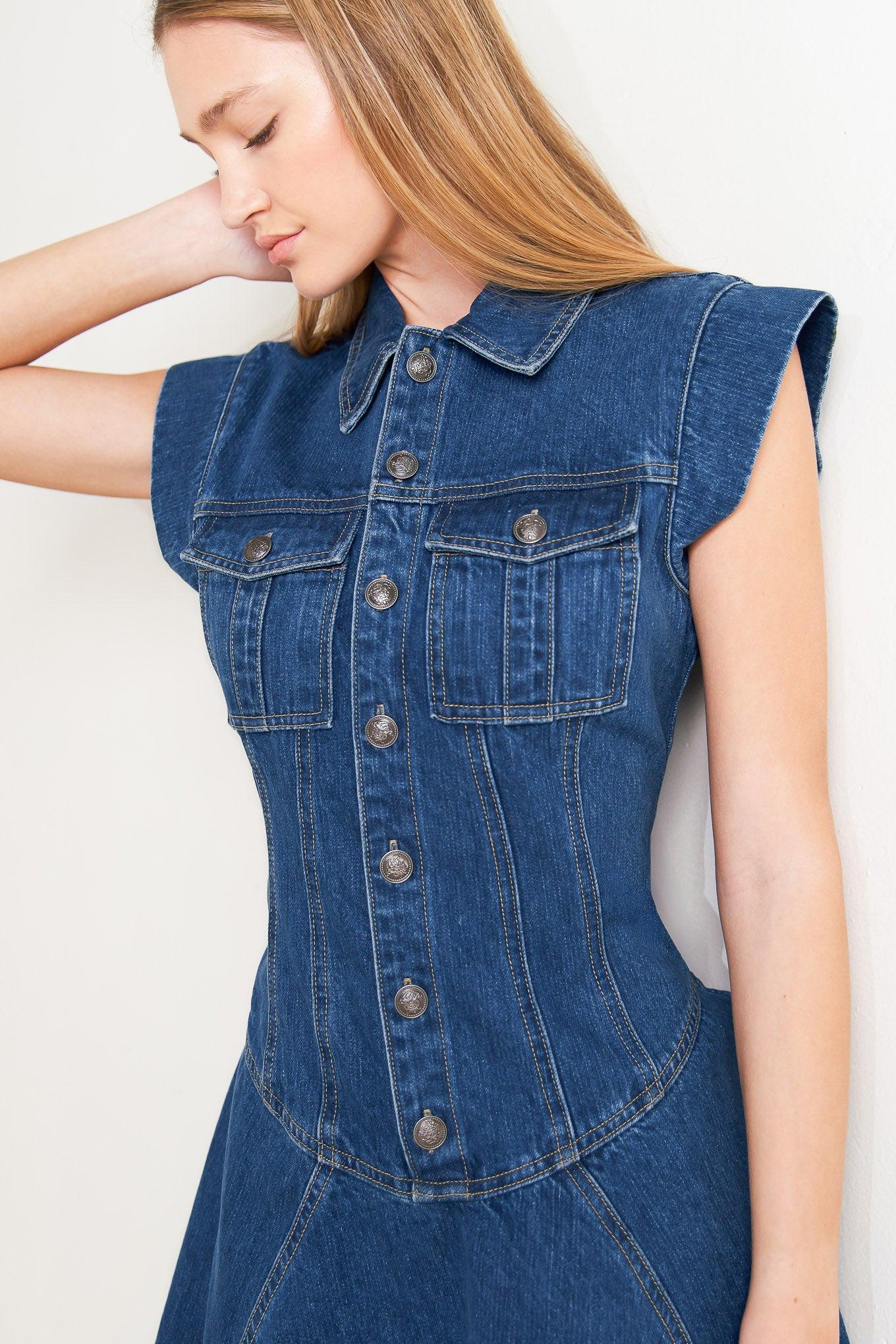 Blue Crush Denim Mini Dress - Image 3