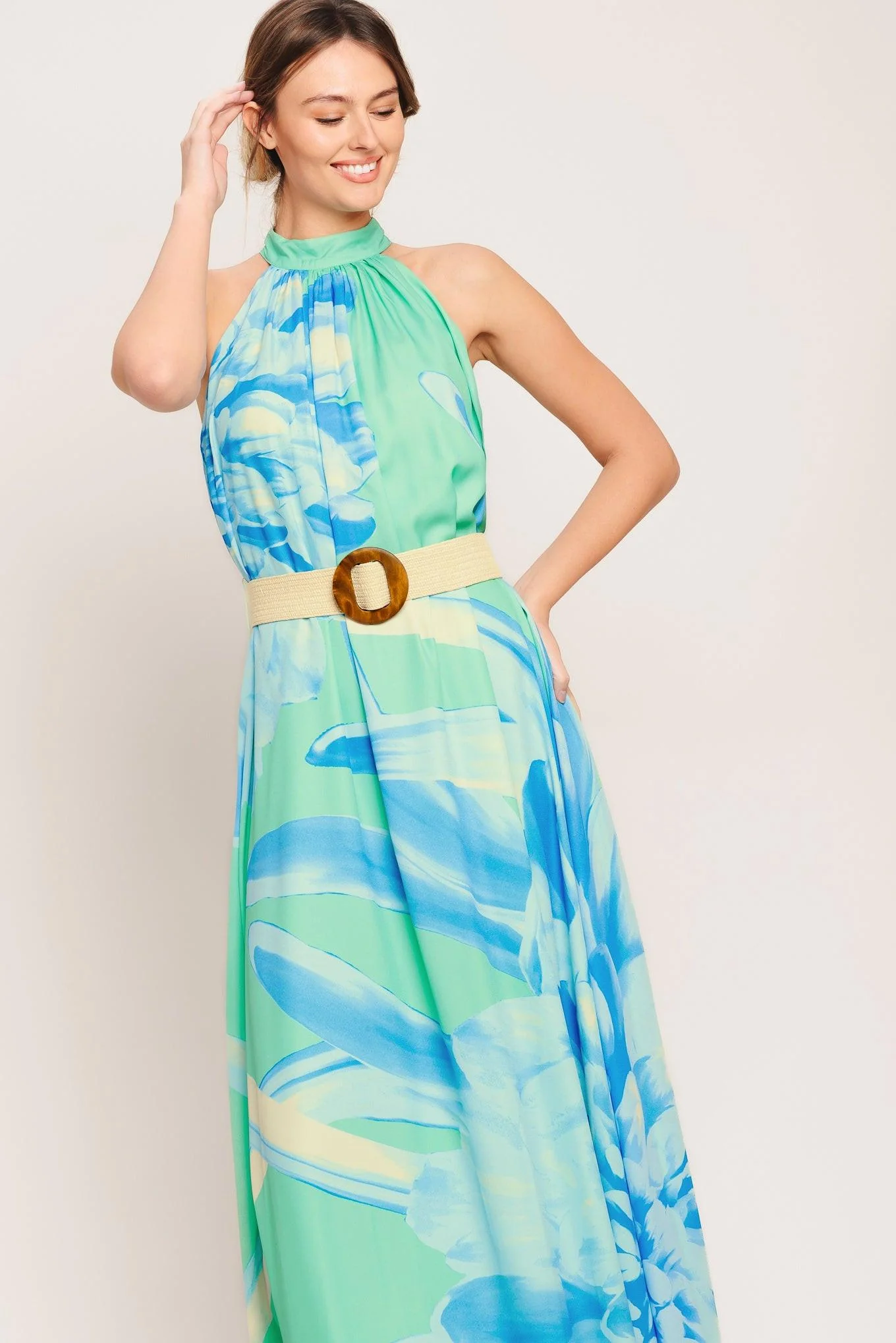 Blue Horizon Woven Maxi Dress - Image 4
