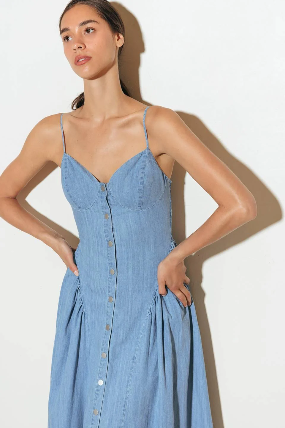 Bluebell Breeze Lightweight Denim Midi Dress - Image 4