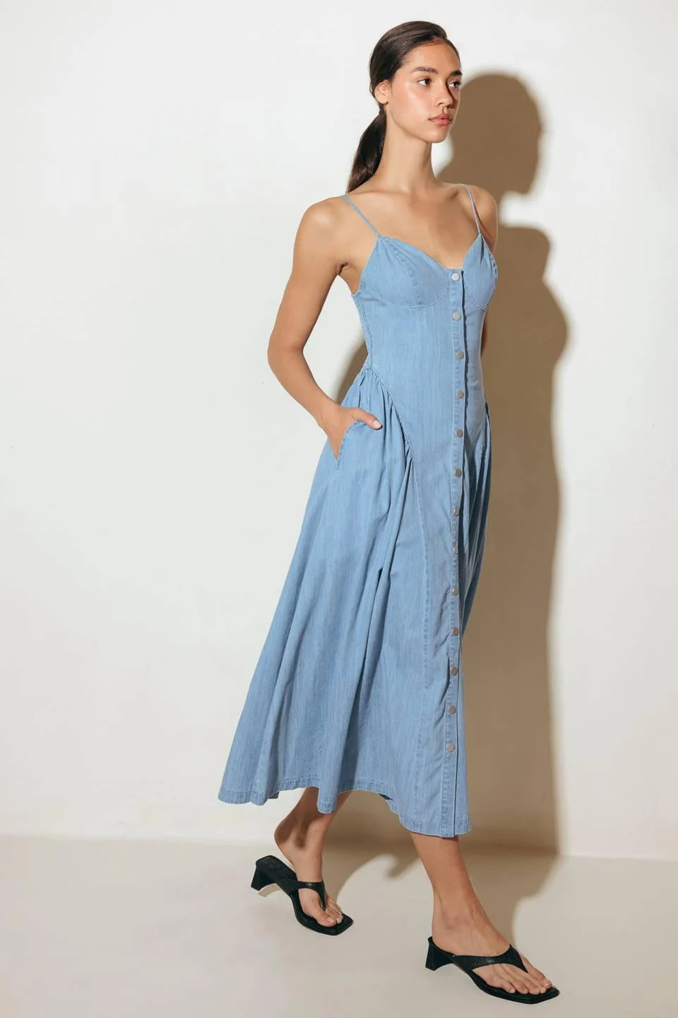 Bluebell Breeze Lightweight Denim Midi Dress - Image 6