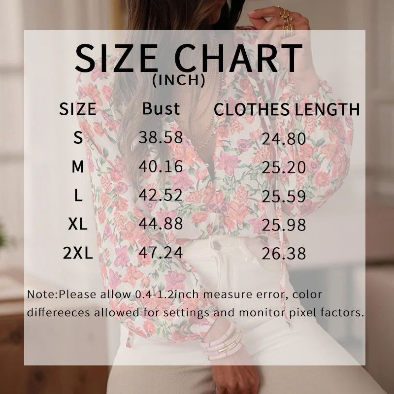 Boho Floral V-Neck Drawstring Blouse - Image 2