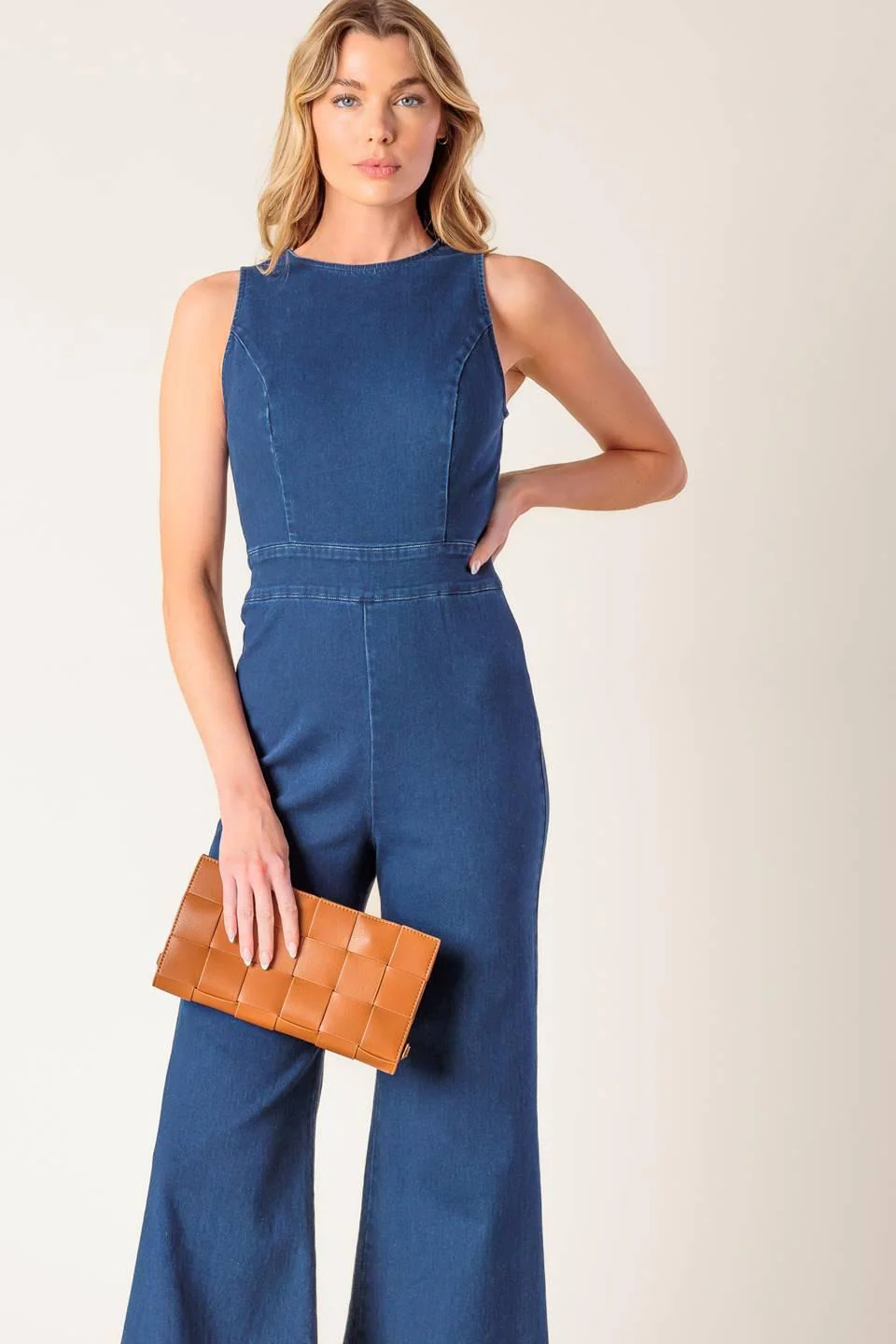 Book Nook Medium Indigo Denim Jumpsuit - Image 5