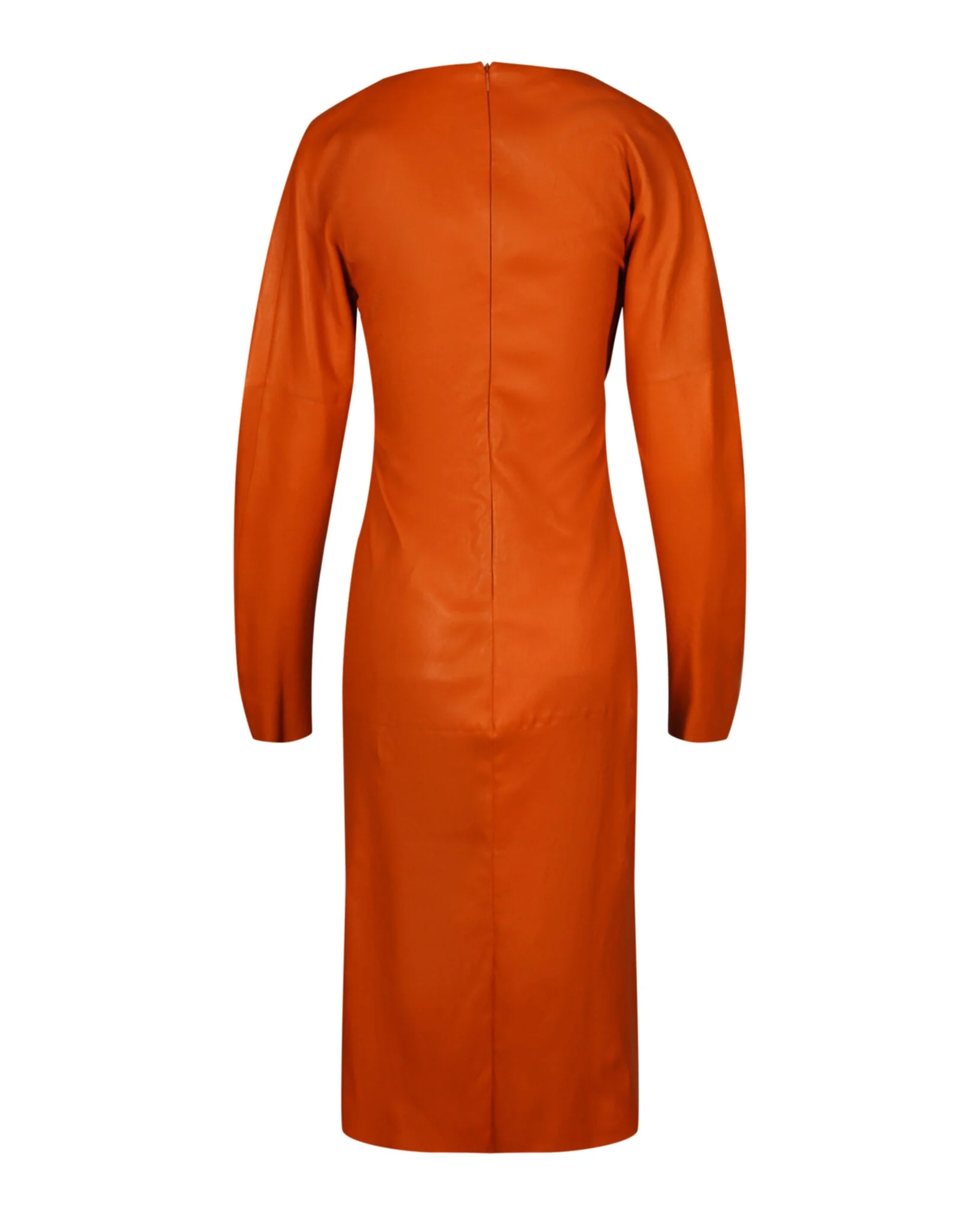 Bottega Veneta Draped Leather Midi Dress - Image 2