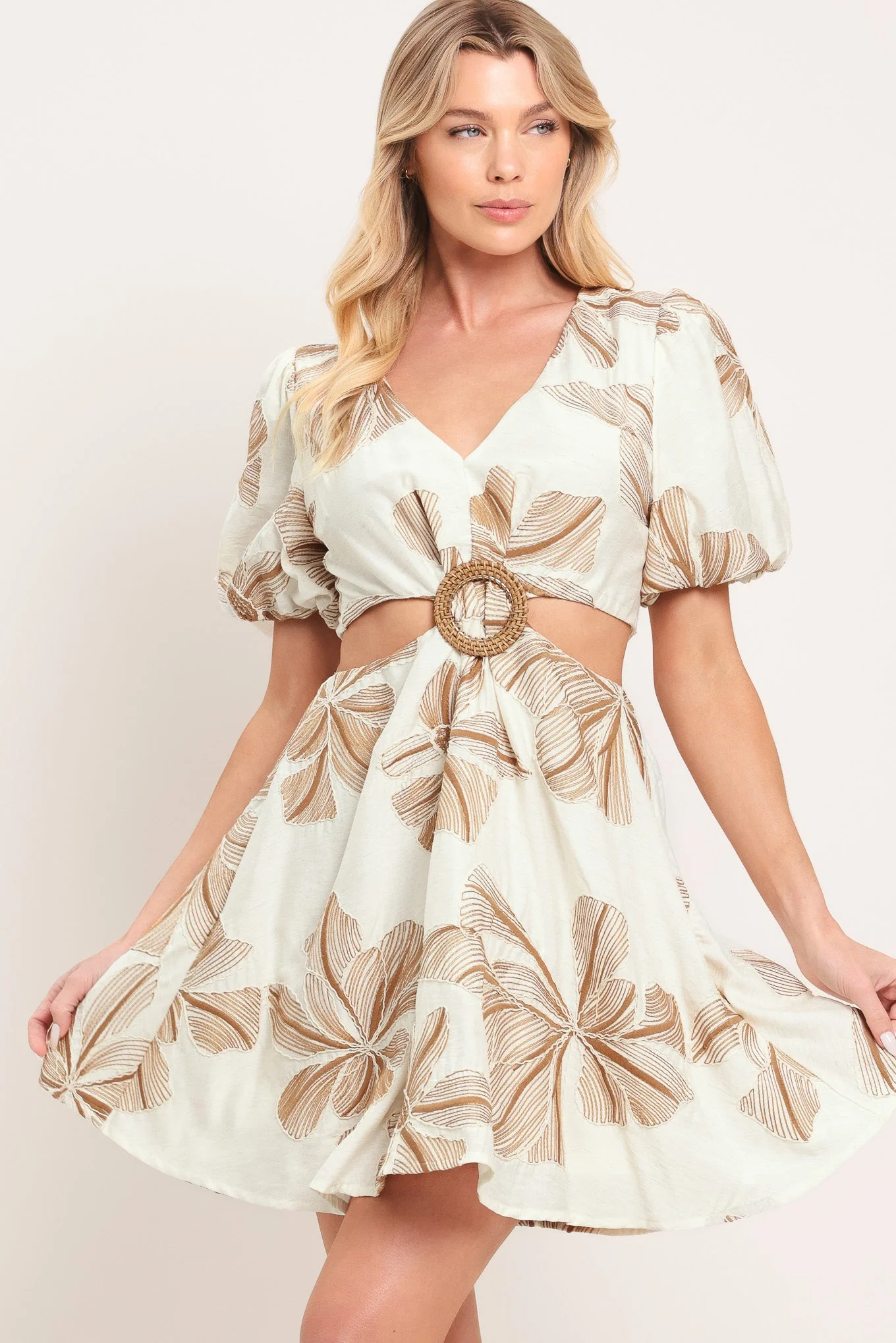 Breeze Bloom Woven Mini Dress - Image 5