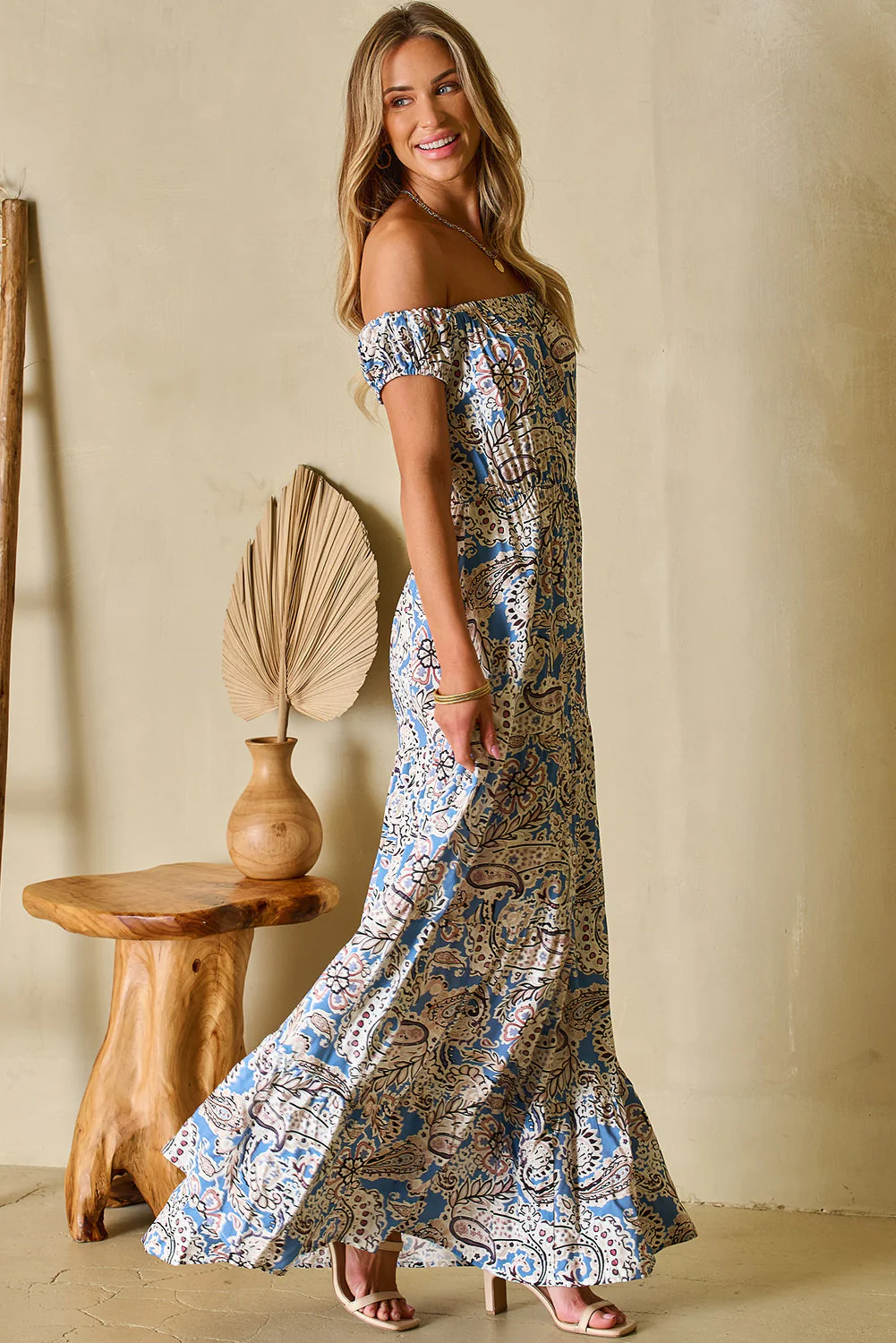 Threaded Pear Bria Off Shoulder Maxi Dress - Image 4