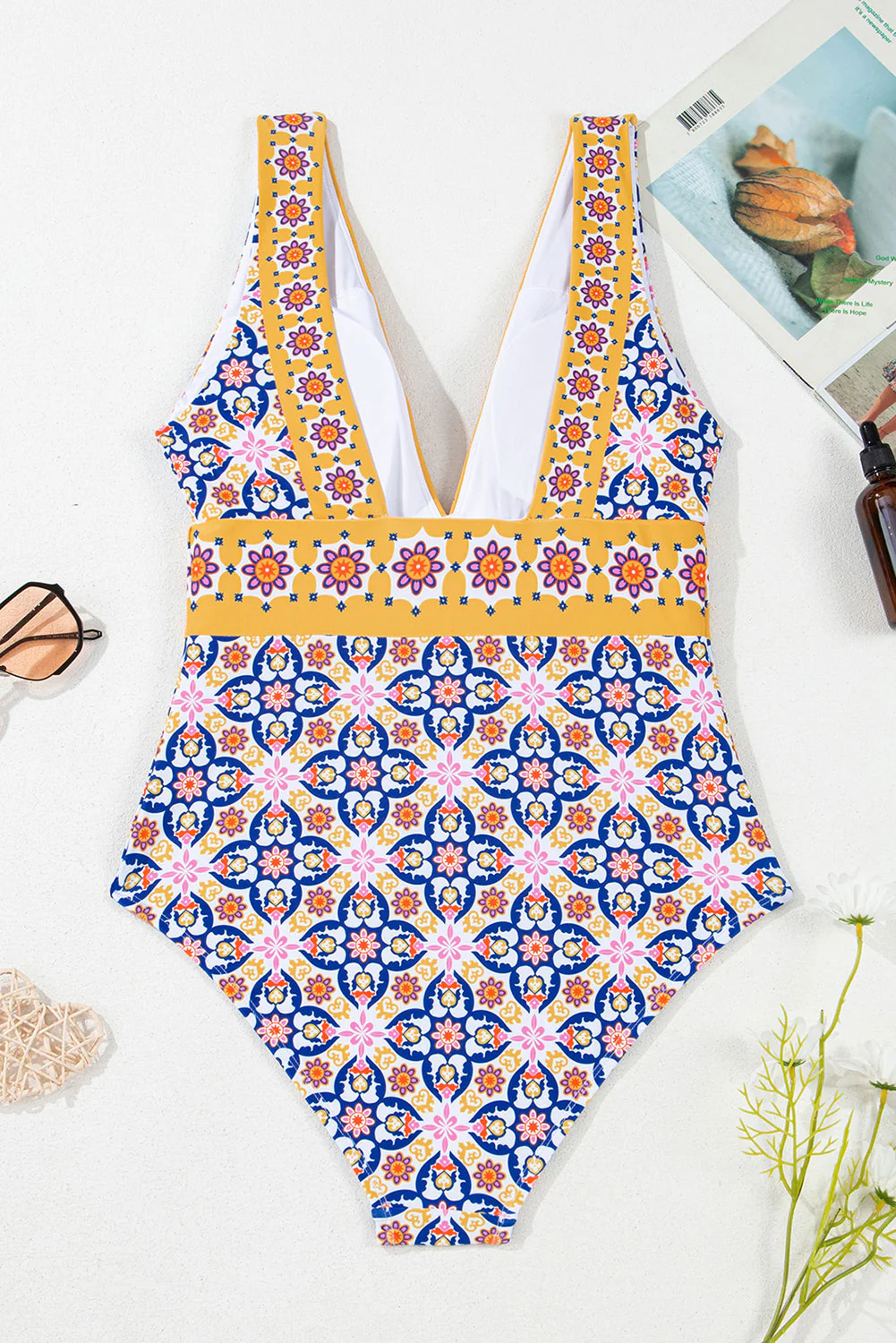 Threaded Pear Briar Print One Piece Swimsuit - Image 9