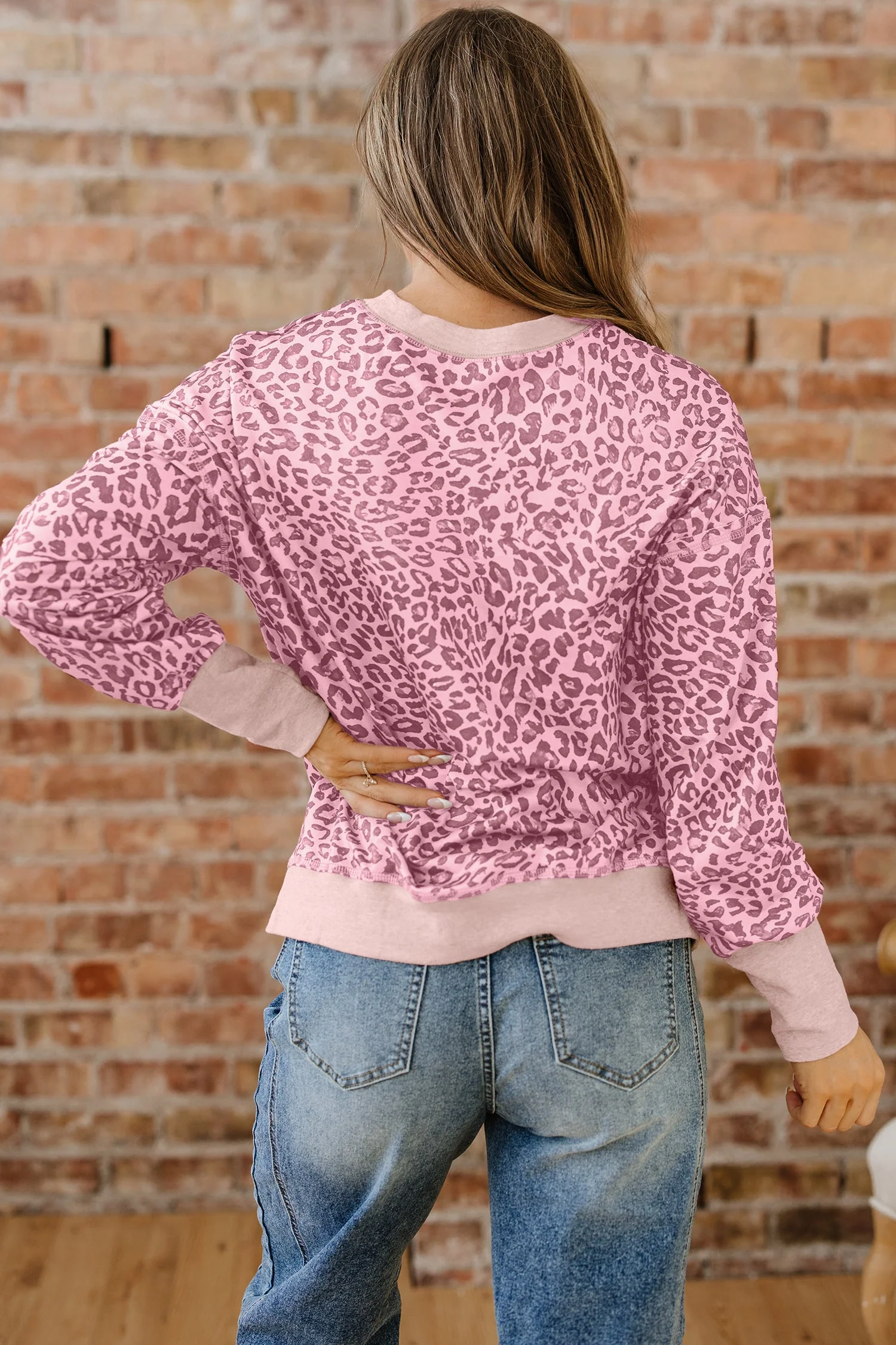 Threaded Pear Briar Print Patchwork Sweatshirt - Image 2