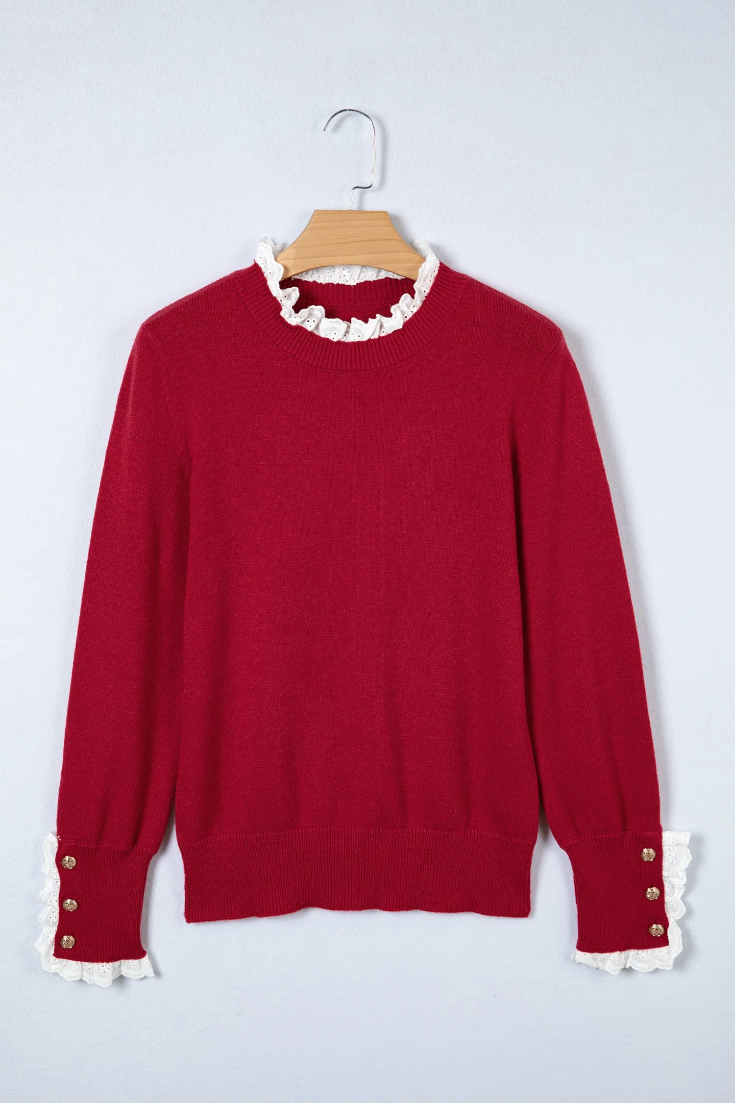 Threaded Pear Brooklynn Patchwork Cuffs Loose Sweater - Image 8