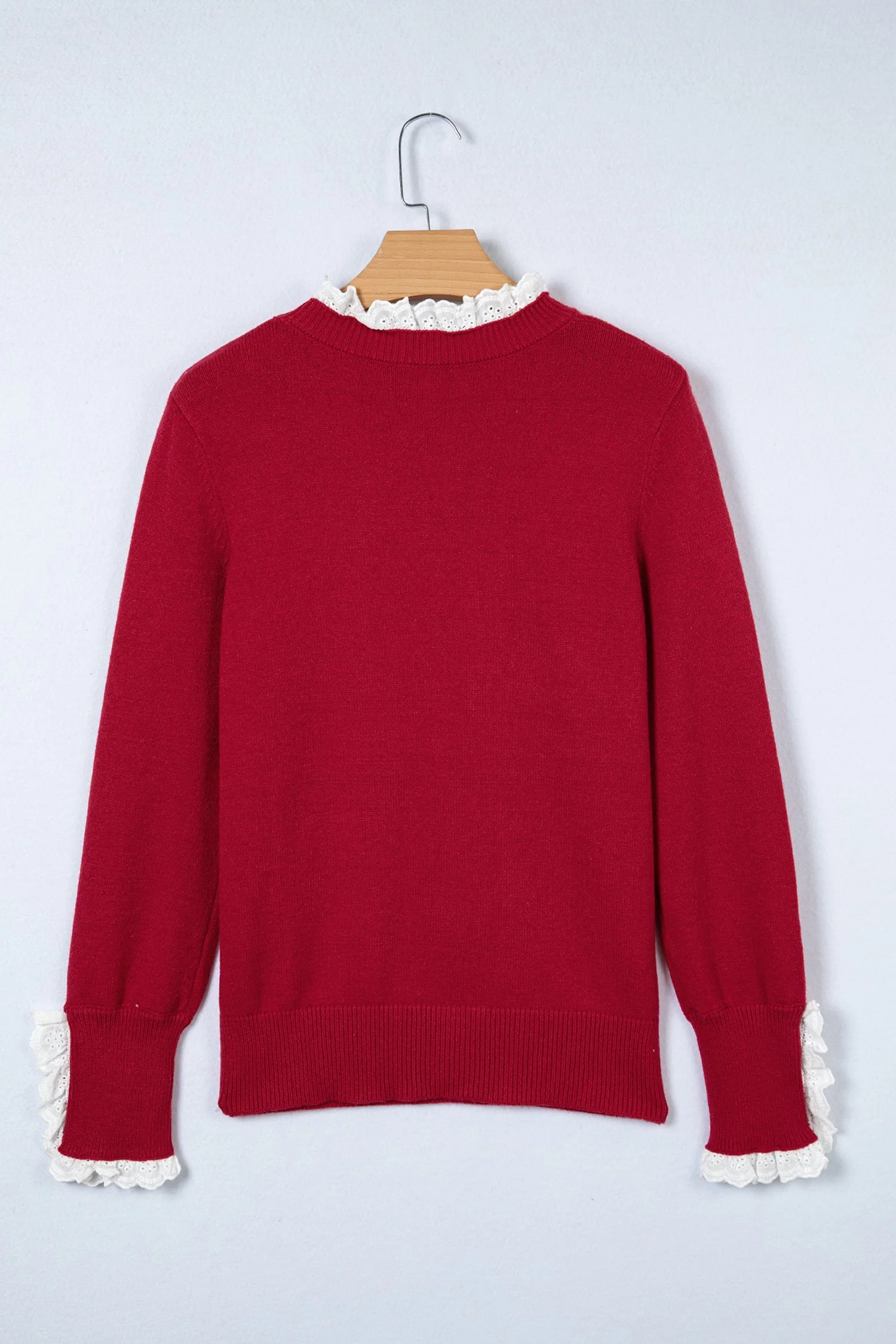 Threaded Pear Brooklynn Patchwork Cuffs Loose Sweater - Image 9