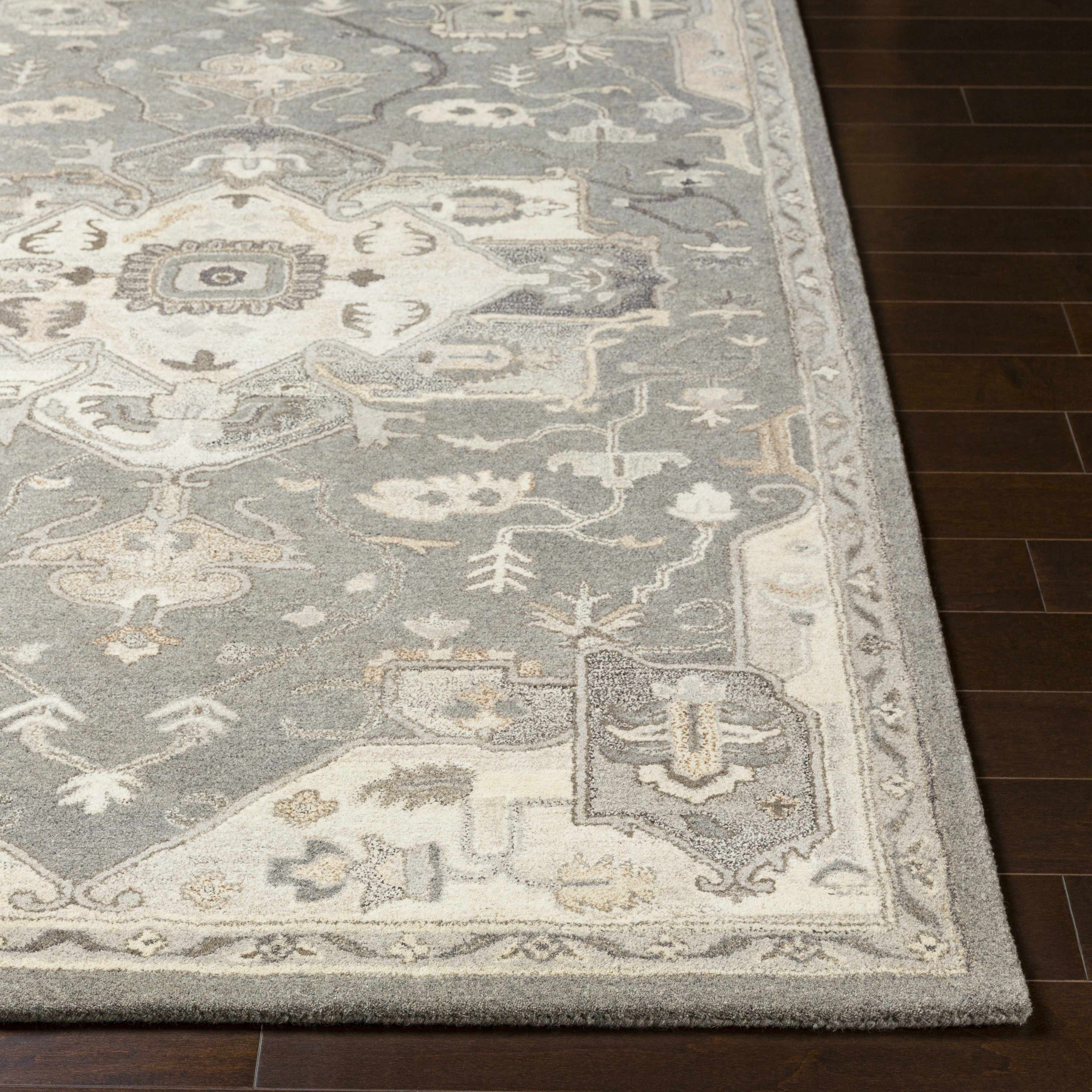 Broomfield 1196 Hand Tufted Taupe Wool Rug - Image 4