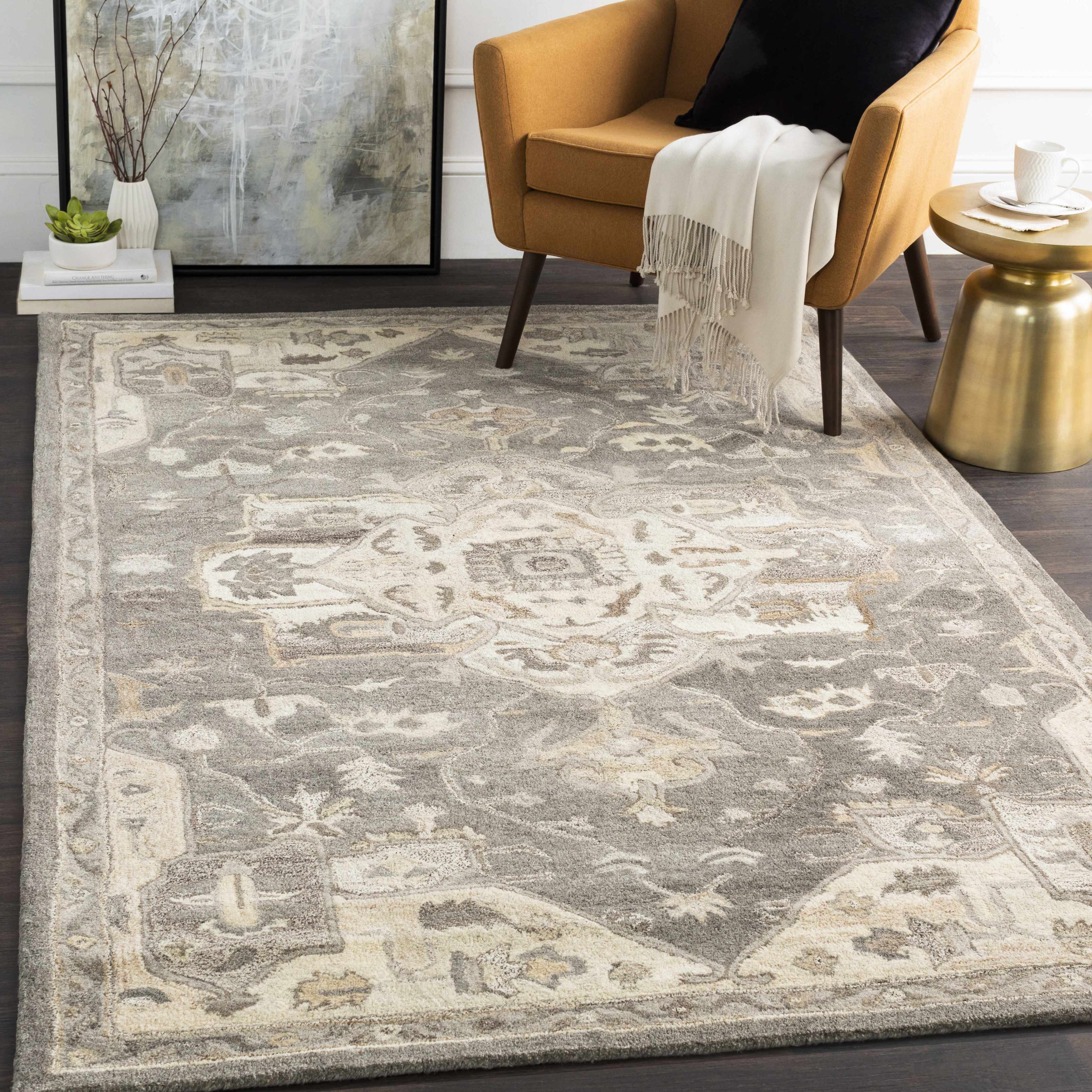 Broomfield 1196 Hand Tufted Taupe Wool Rug - Image 6