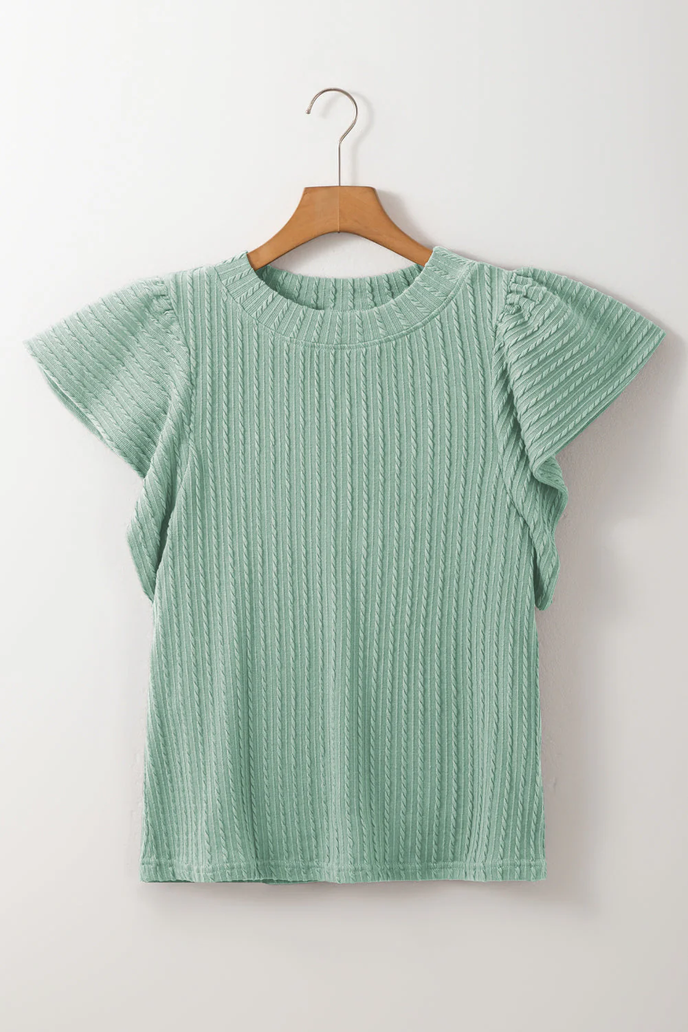 Threaded Pear Brynn Textured Flutter Sleeve Top - Image 10