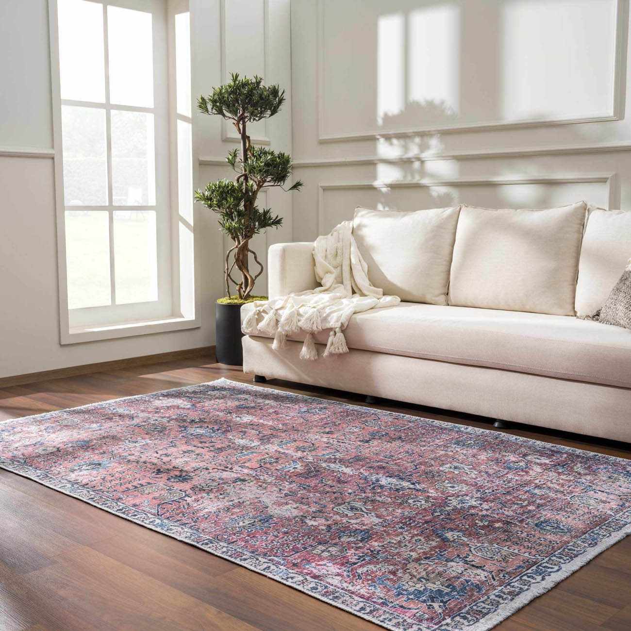 Burgundy Holi-2303 Washable Area Rug - Image 2