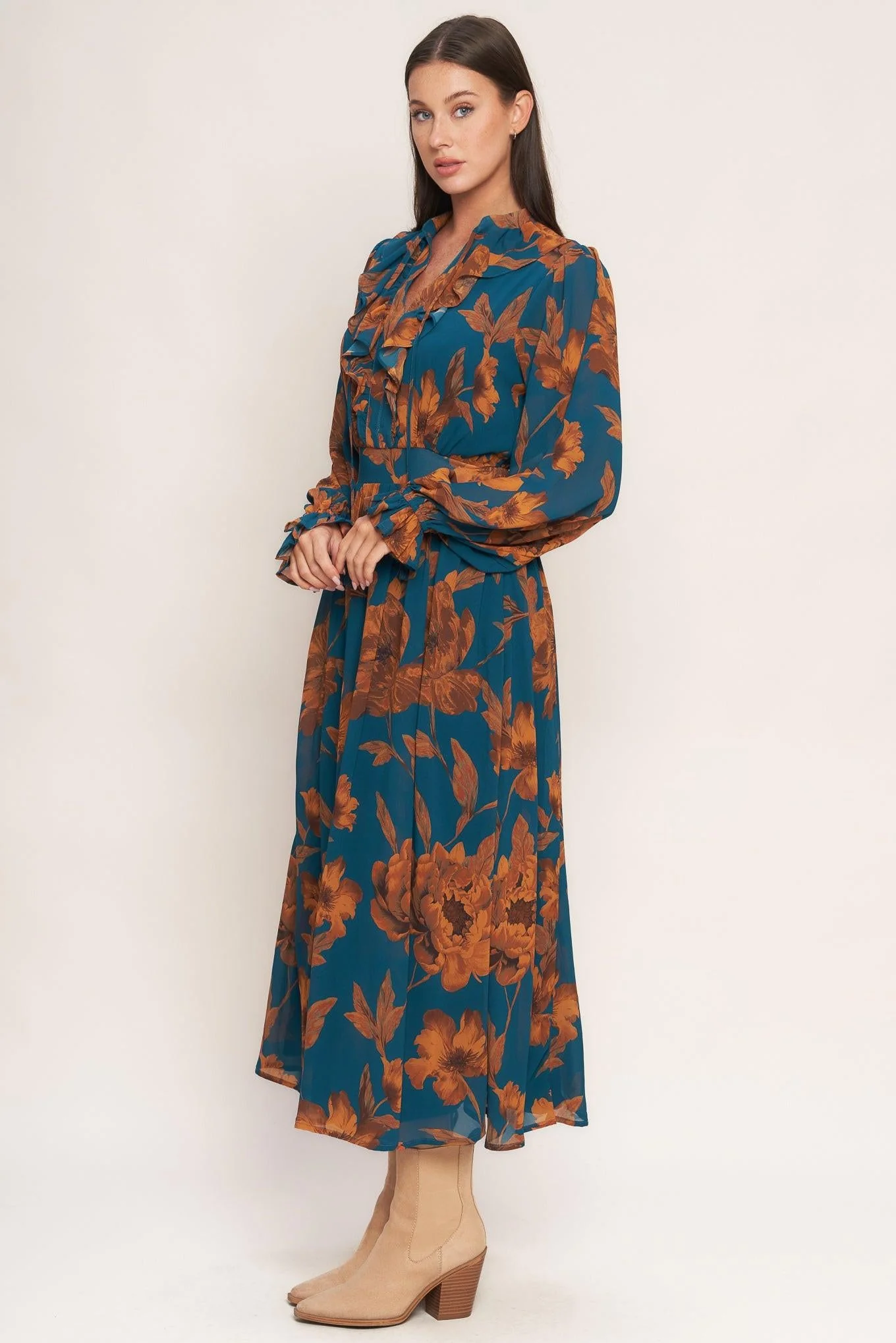 Burnished Botanica Woven Midi Dress - Image 5