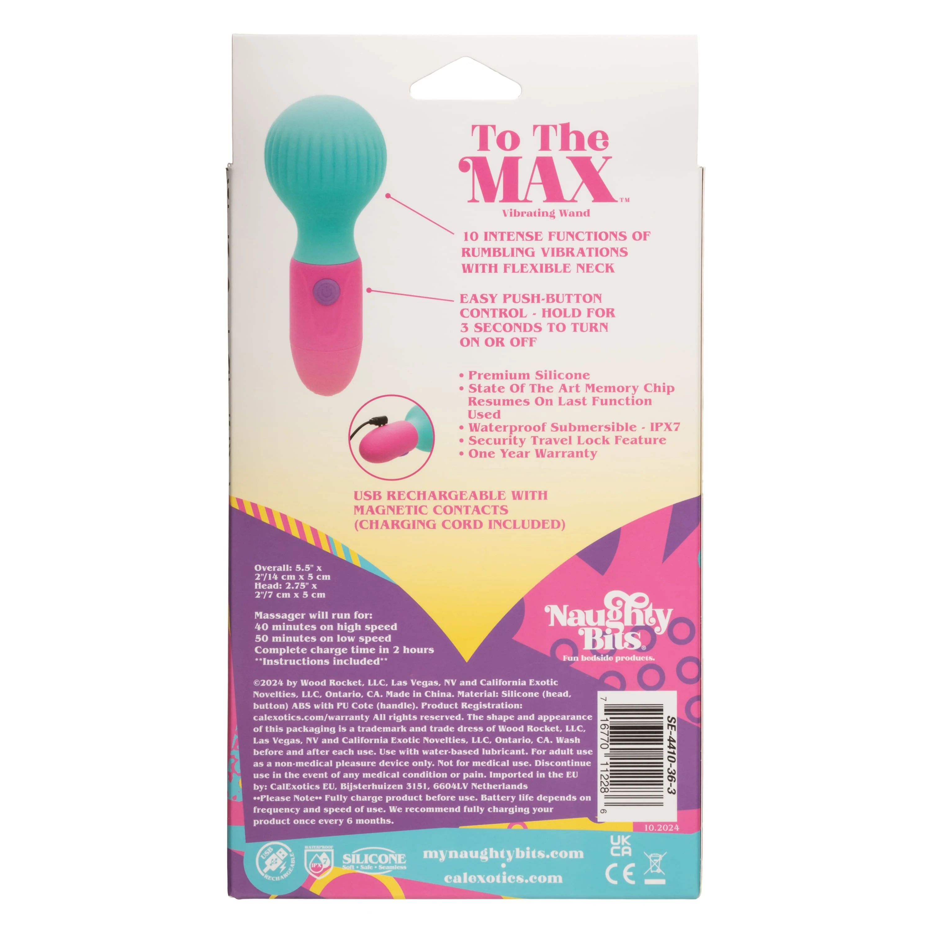 CalExotics Naughty Bits To The Max Vibrating Wand - Image 3