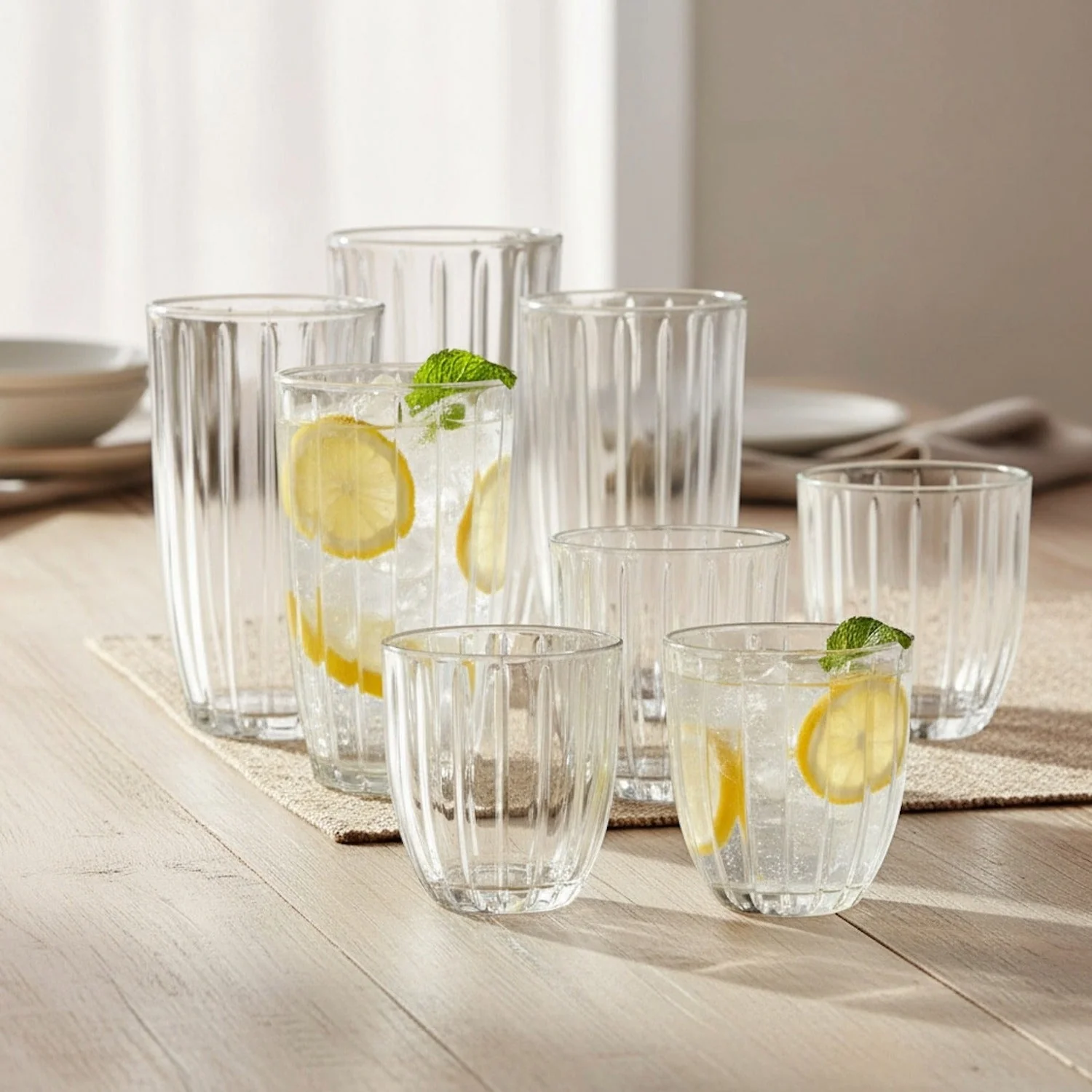 Jay Companies Capri 12-Piece Glassware Set – 6 Coolers (16Oz) & 6 Dof Glasses (10Oz) - Image 3