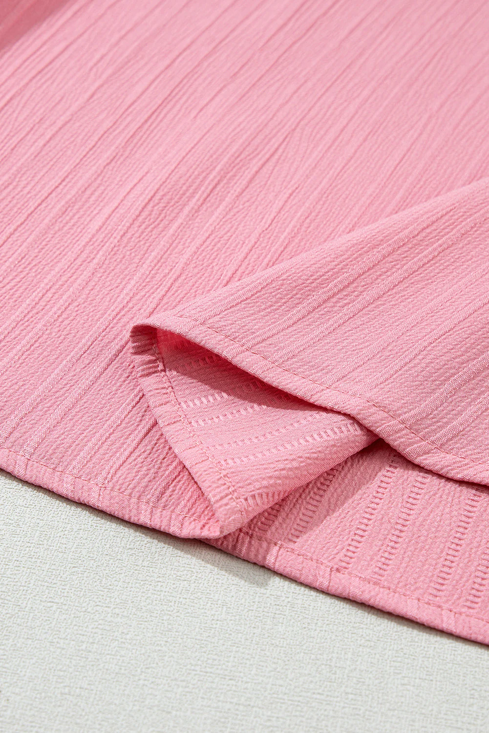 Threaded Pear Capri Ruffled Half Sleeve V Neck Textured Top. - Image 8