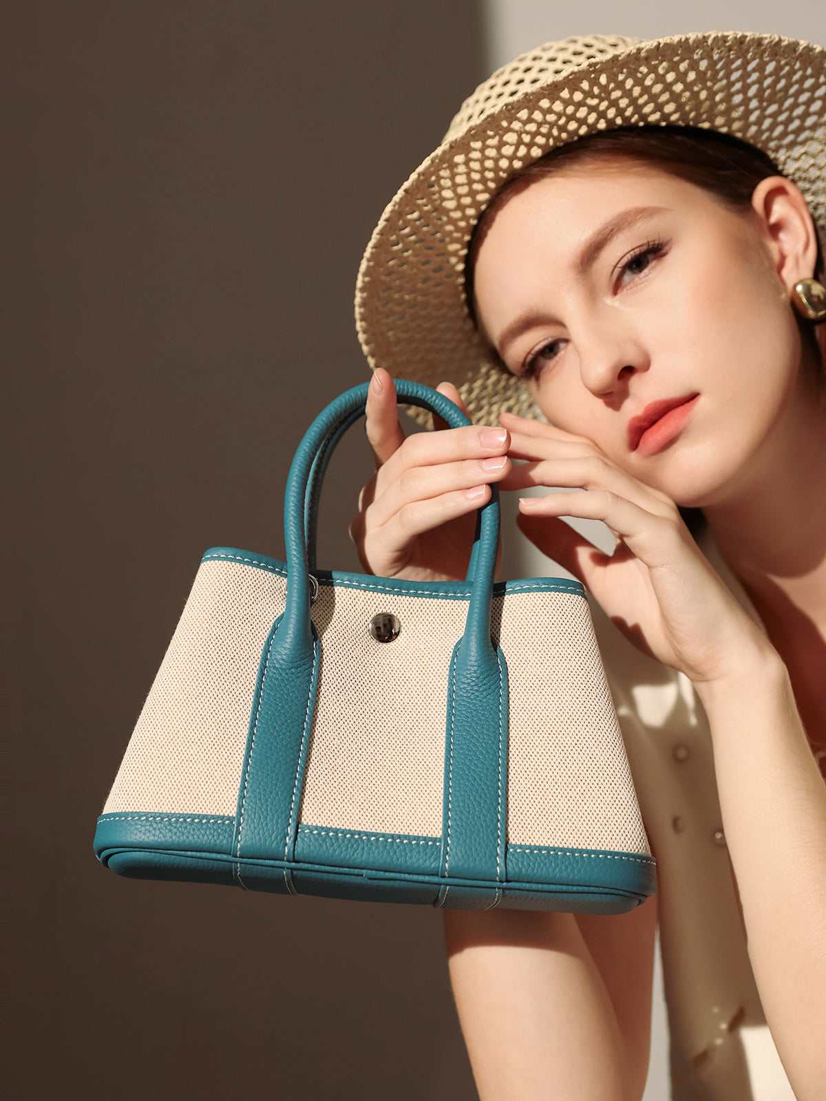 Carefree Canvas and Leather Top Handle Bag - Image 8