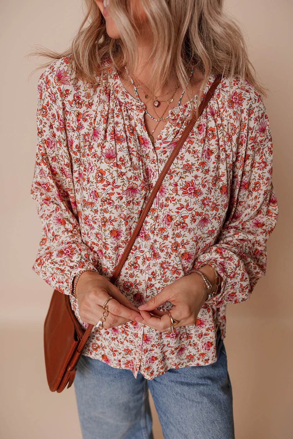 Threaded Pear Carter Notched Puff Sleeve Blouse - Image 6