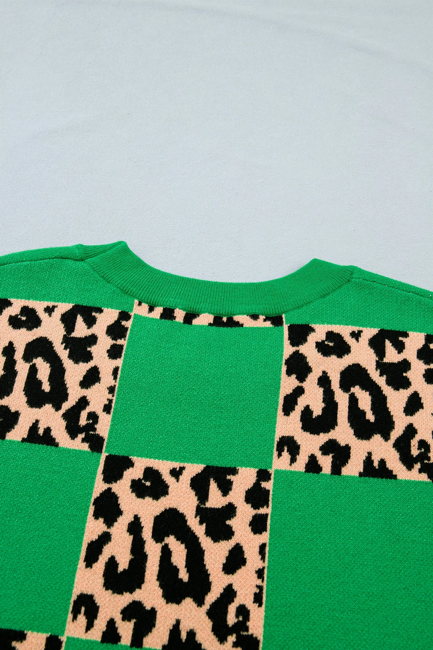 Threaded Pear Cattleya Checkered Short Sleeve Plus Sweater - Image 10