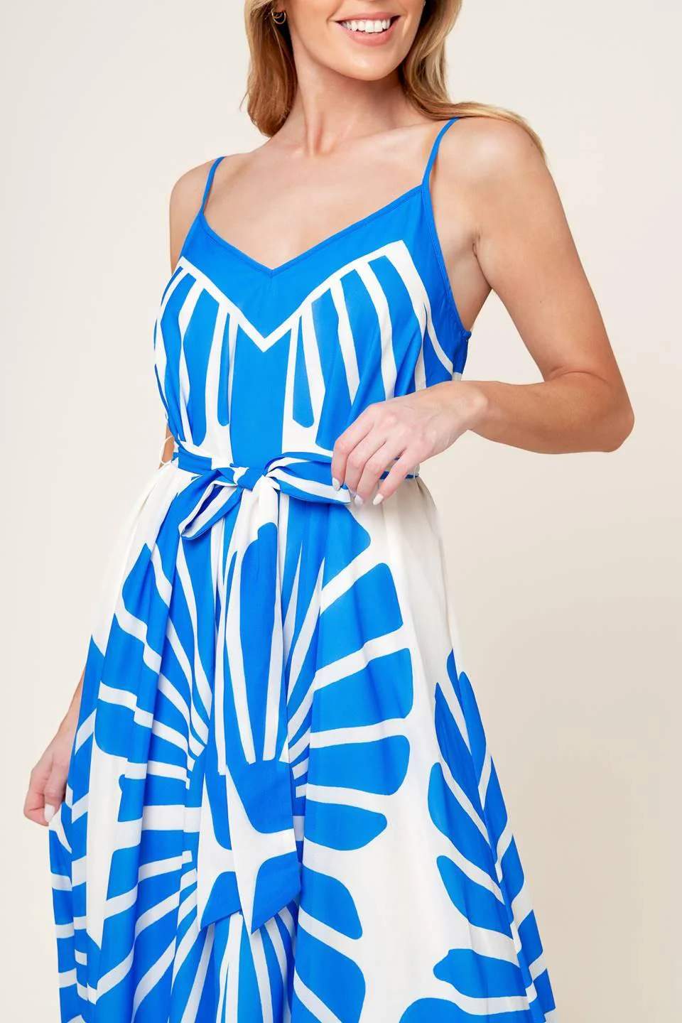 Celebration Time Blue Woven Maxi Dress - Image 7