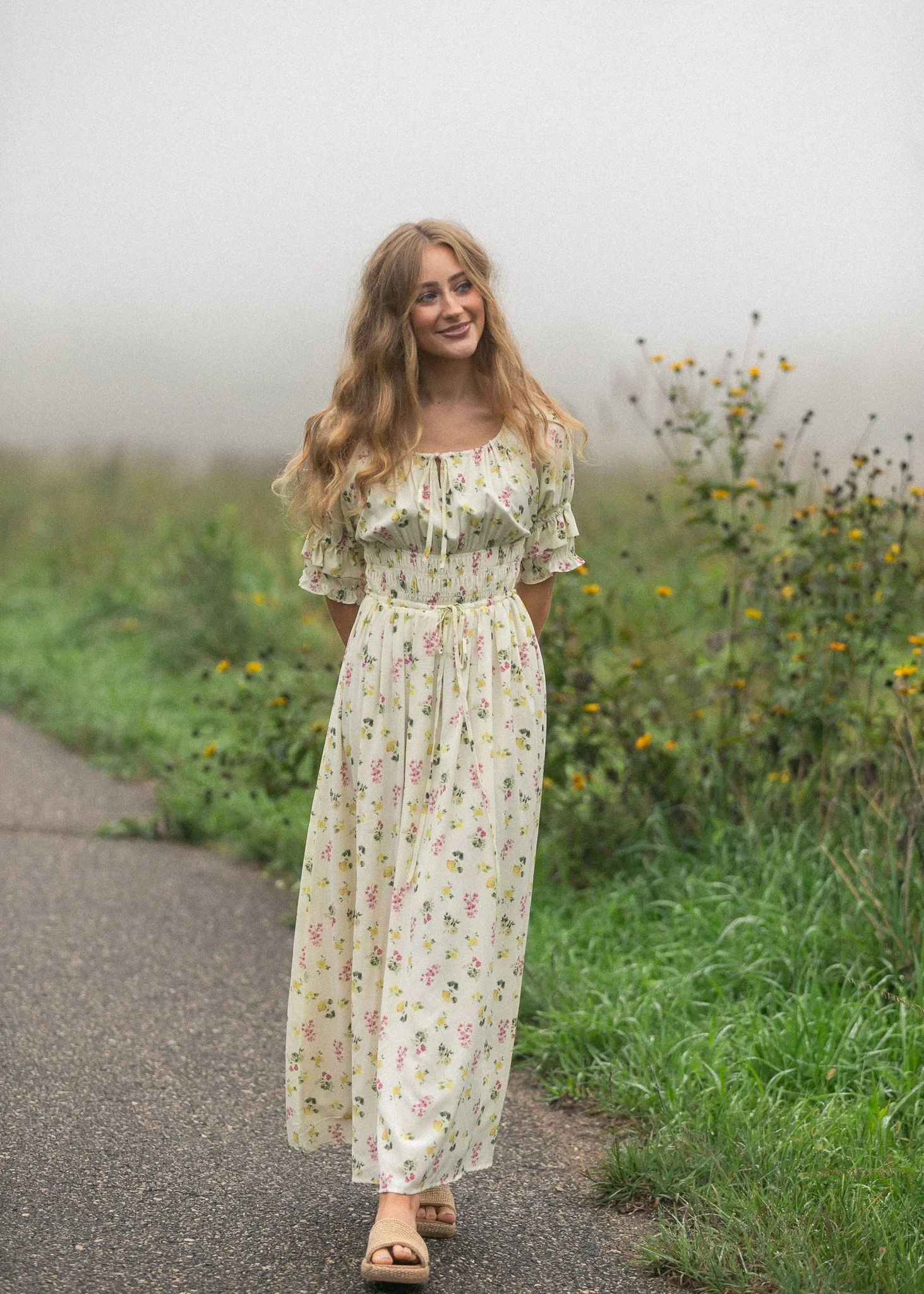 Celine Puff Sleeve Floral Maxi Dress - Image 5