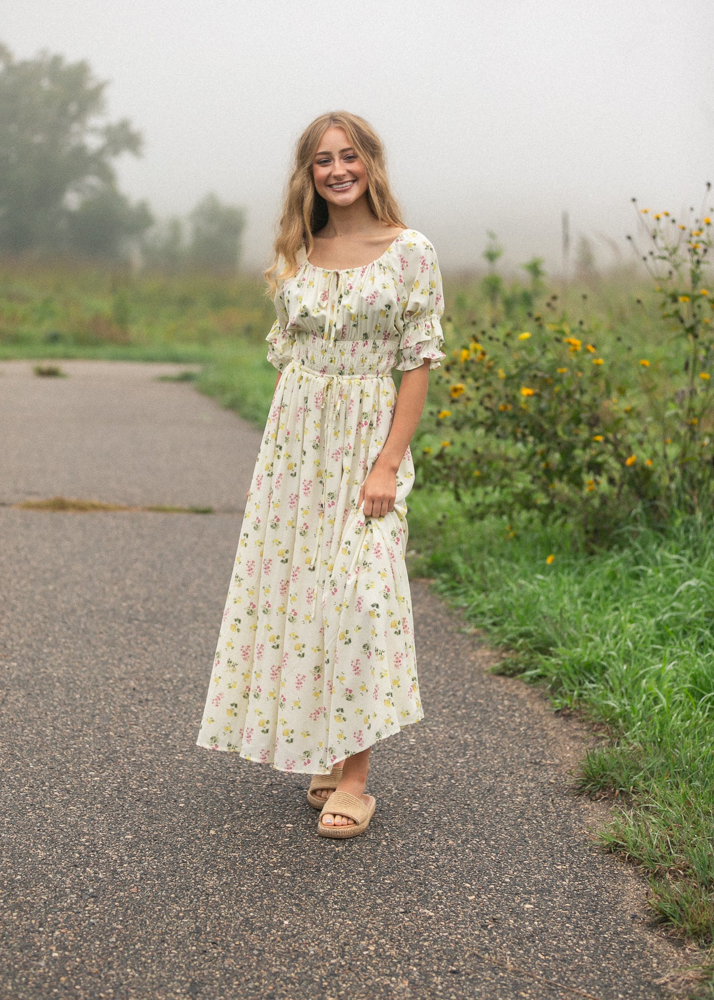 Celine Puff Sleeve Floral Maxi Dress - Image 8