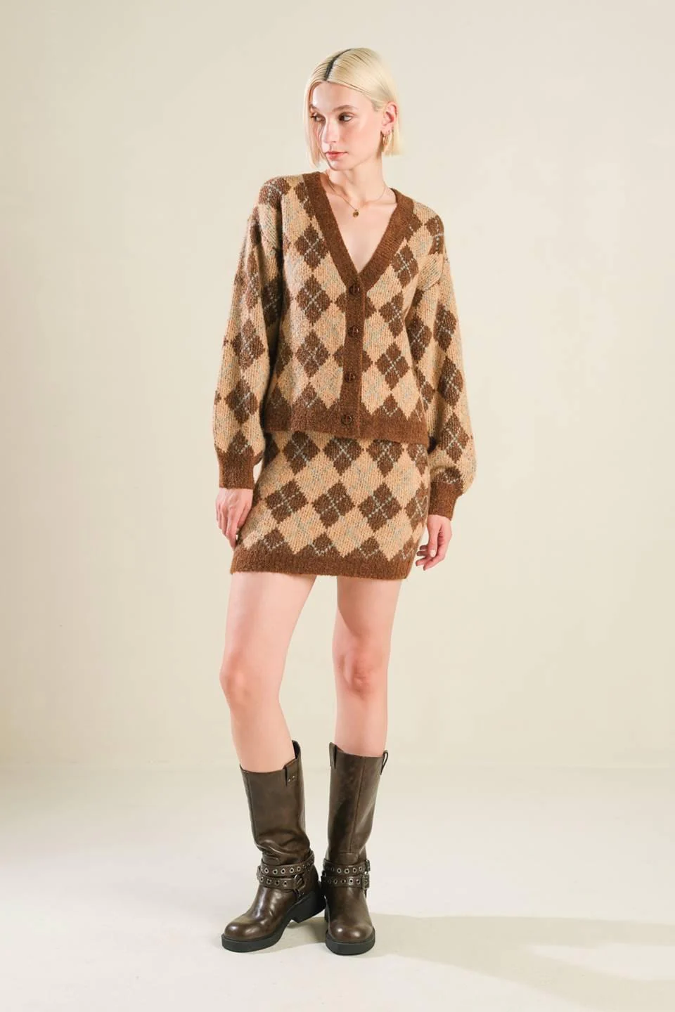 Champagne Coast Sweater Mini Skirt - Image 3