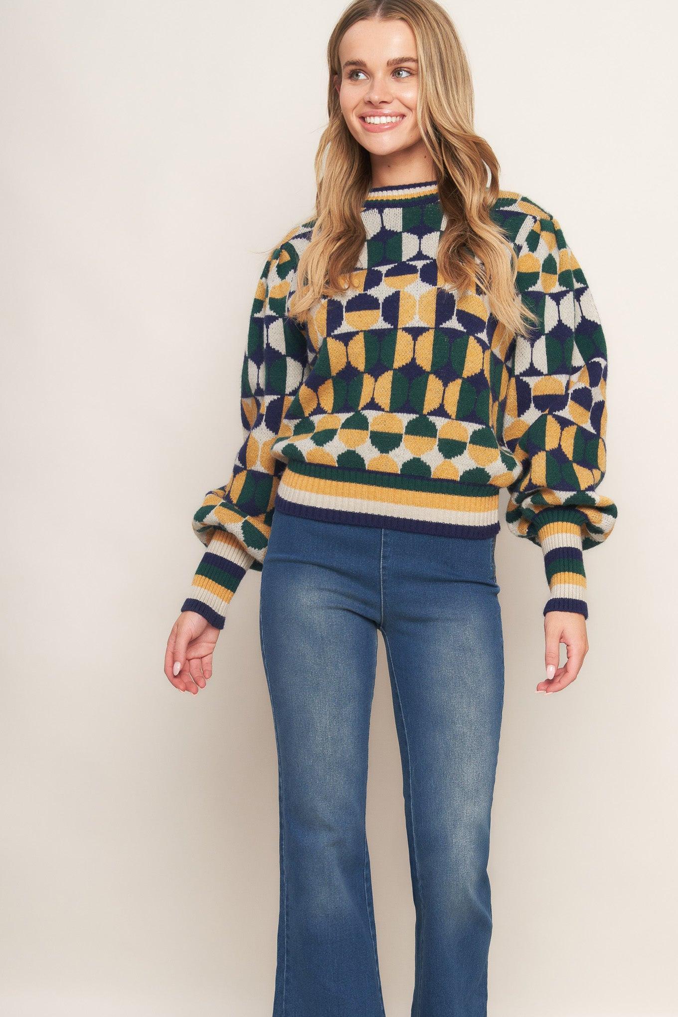 Cheer You on Jacquard Sweater Top - Image 4