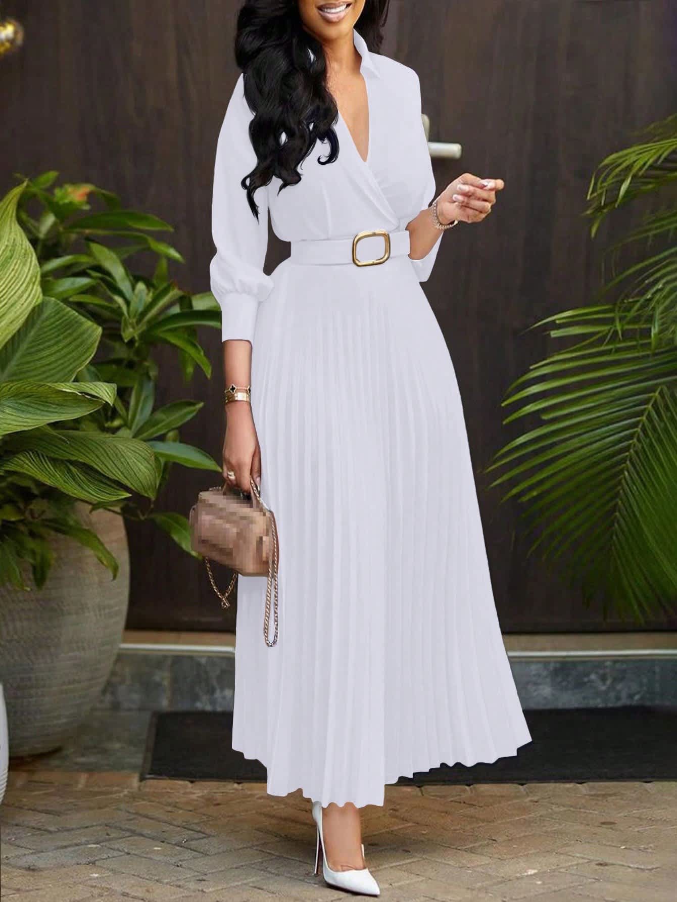Chic YC Women's 3/4 Sleeve Flared A Line Dress - Image 49