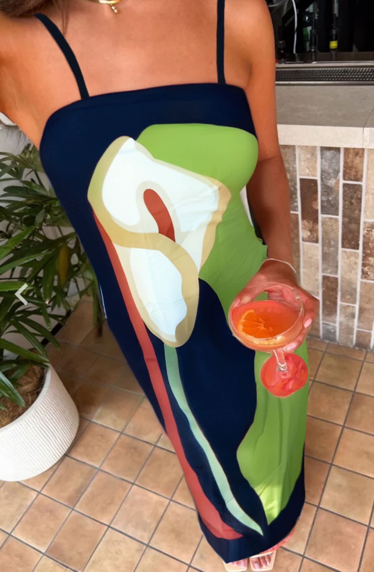 Chic YC Women's Abstract Floral Print Spaghetti Strap Maxi Dress Summer Elegant Evening Dress - Image 2