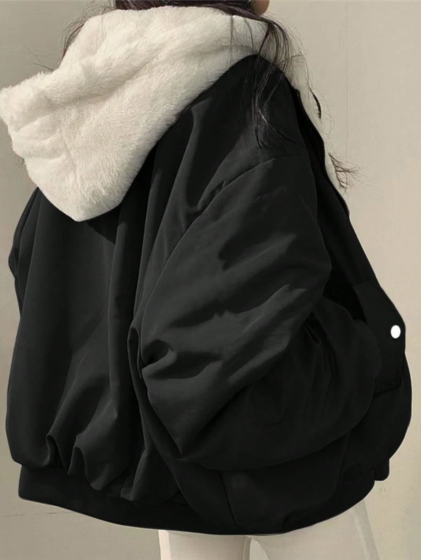 Chic YC Women' Oversized Fleece-Lined Hooded Puffer Jacket Winter Casual Reversible Warm Coat - Image 14