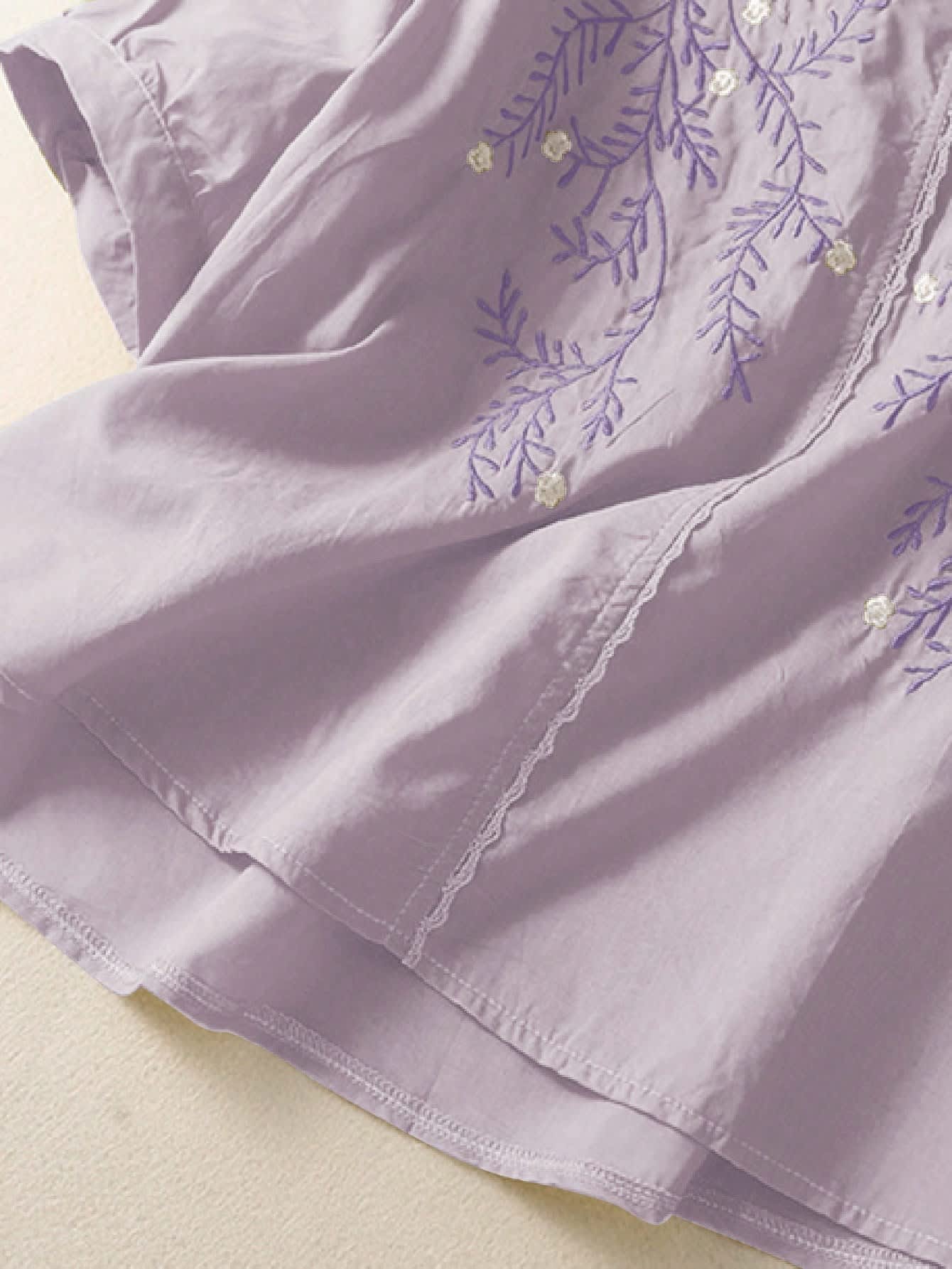 Chic YC Women's Pleated V-Neck Blouse Spring Summer Casual Half-Sleeve Flowy Top - Image 12