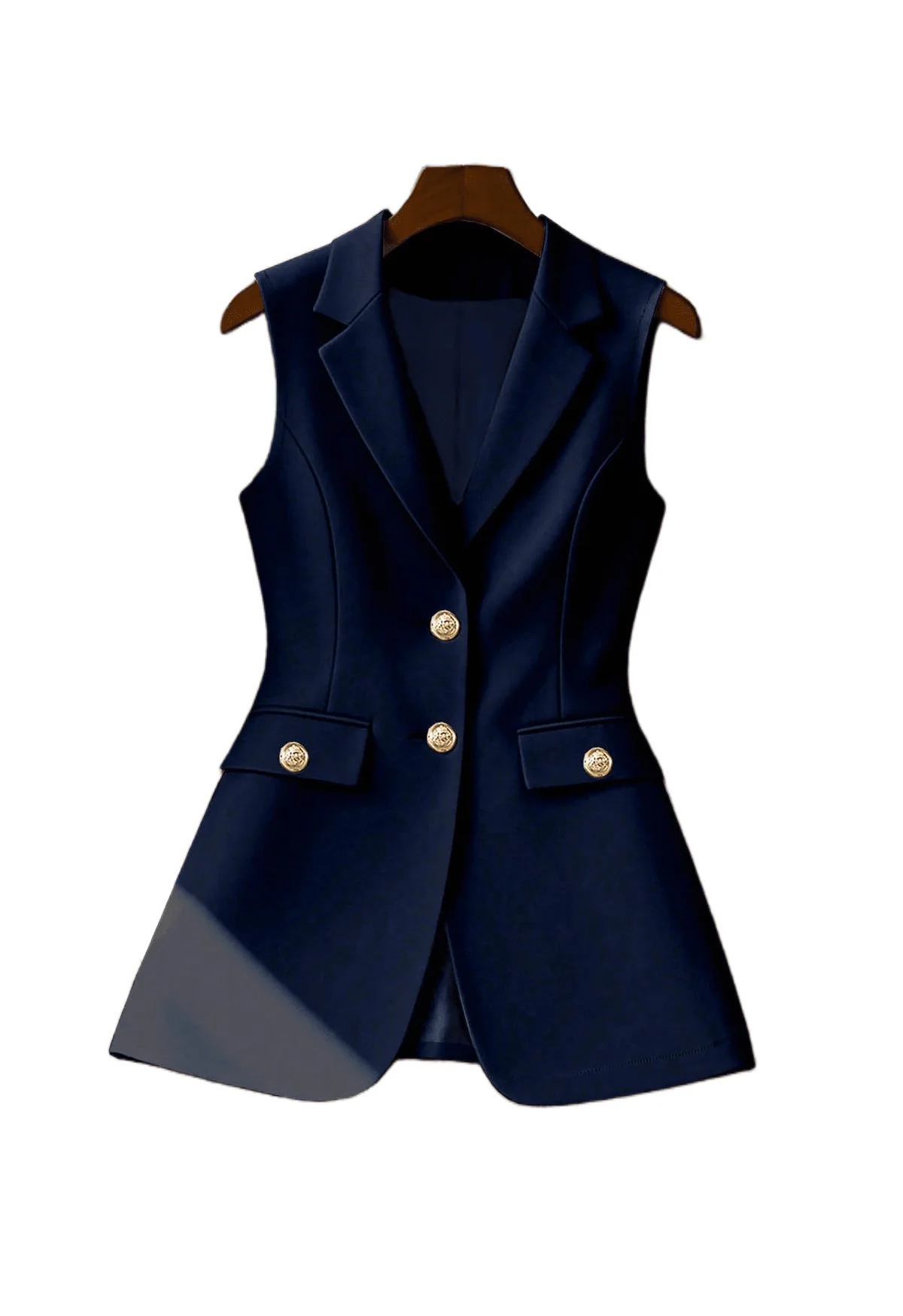 Chic YC Women's Sleeveless Blazer Vest Double Breasted Waistcoat Office Casual Suit Vest - Image 4