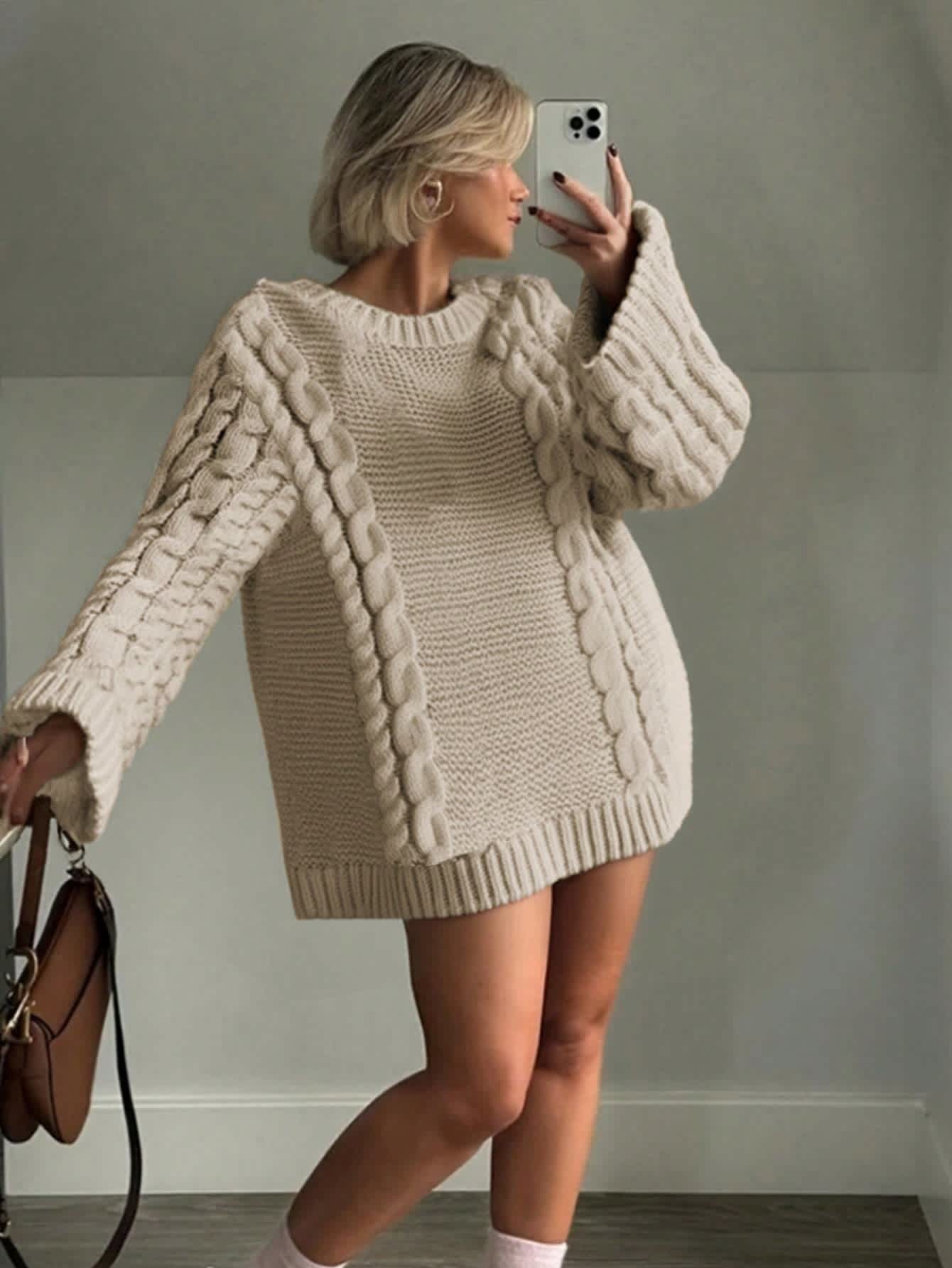Chic YC Women's Sweater Oversized Cable Knit Chunky Long Sleeve - Image 10