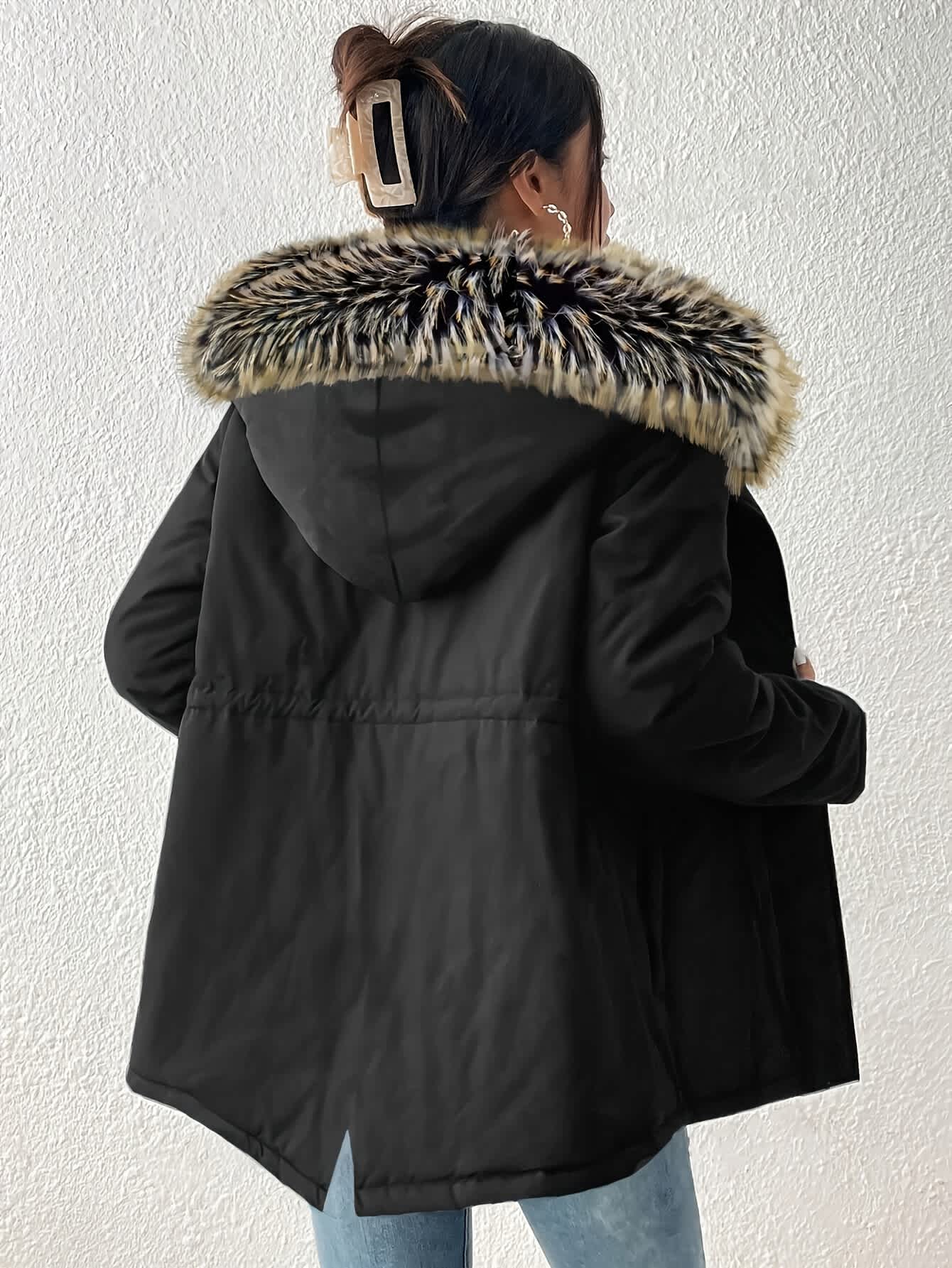 Chic YC Women's Winter Parka Coat Fleece Lined Military Jacket Women Faux Fur Hooded Coat - Image 18