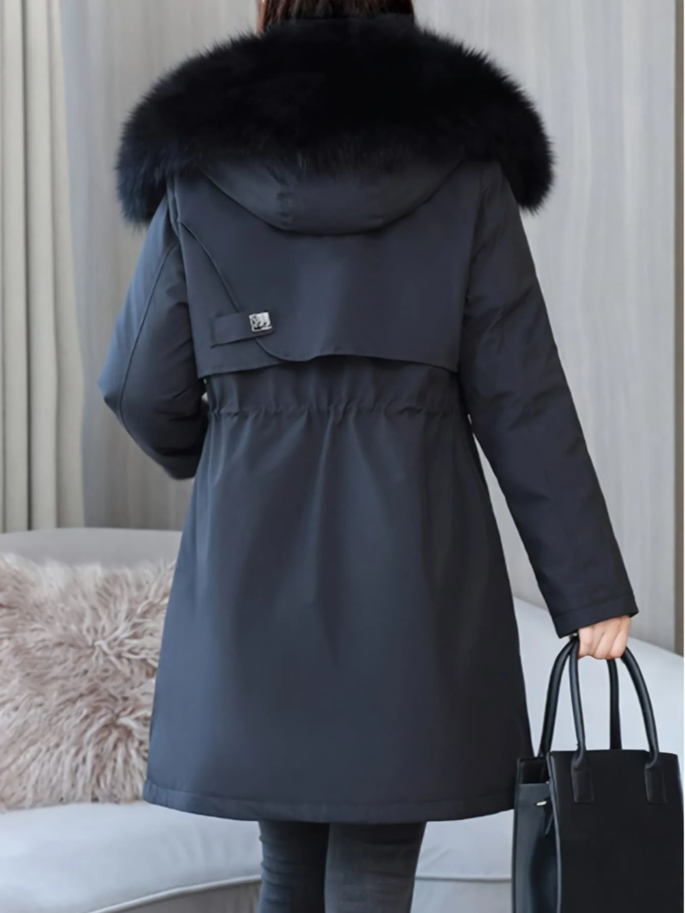 Chic YC Women's Winter Parka Puffy Coat with Long Fur Collar Hooded,Thicken Warm Overcoat for Deep Cold - Image 2