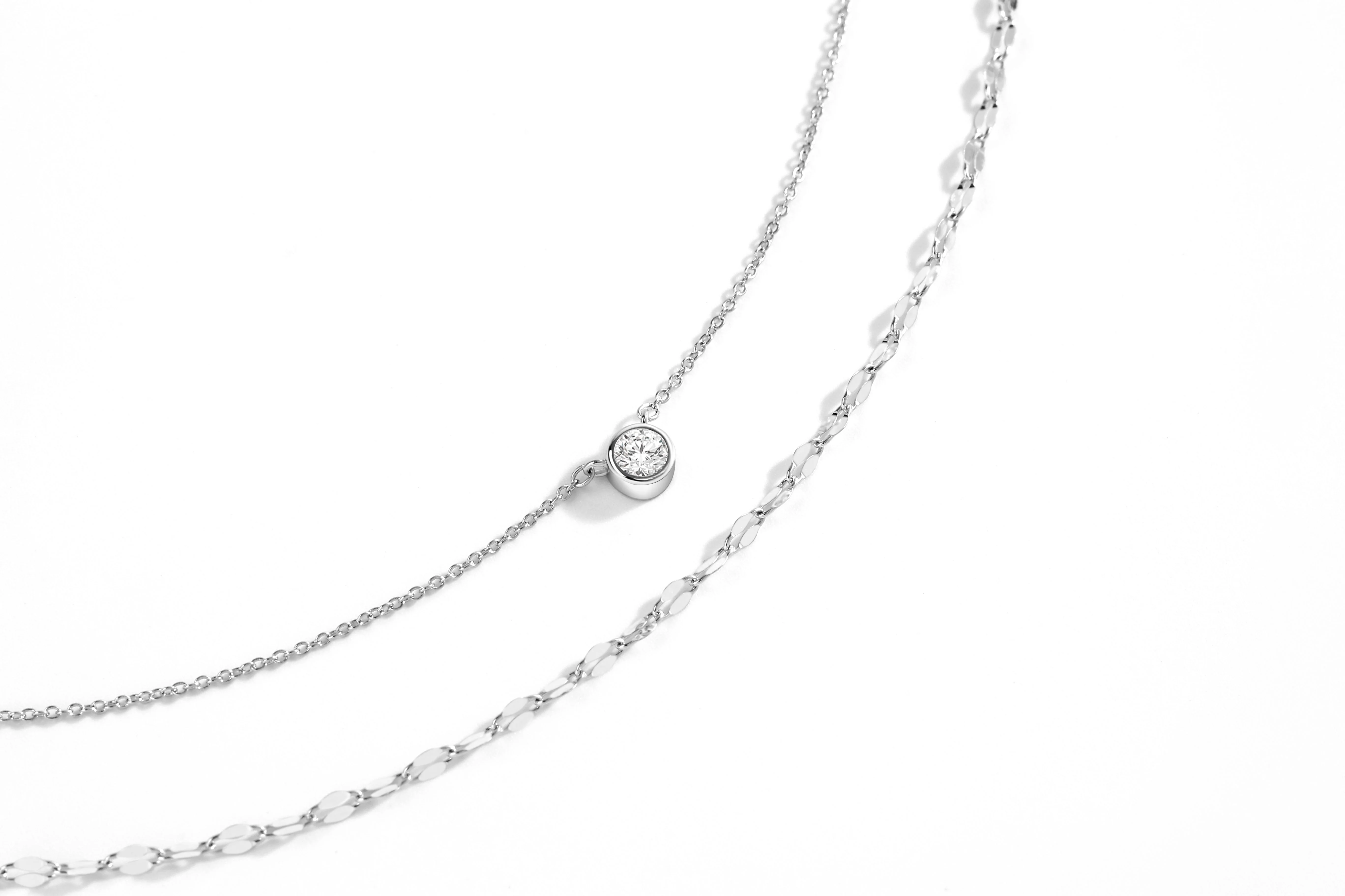 Mint & Lily Classic Bezel Necklace and Petal Chain Set - Image 5